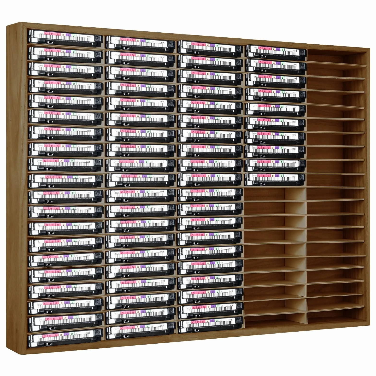 Marsui Support de rangement en bois pour 100 cassettes audio - Pour collections et accessoires audio (marron)