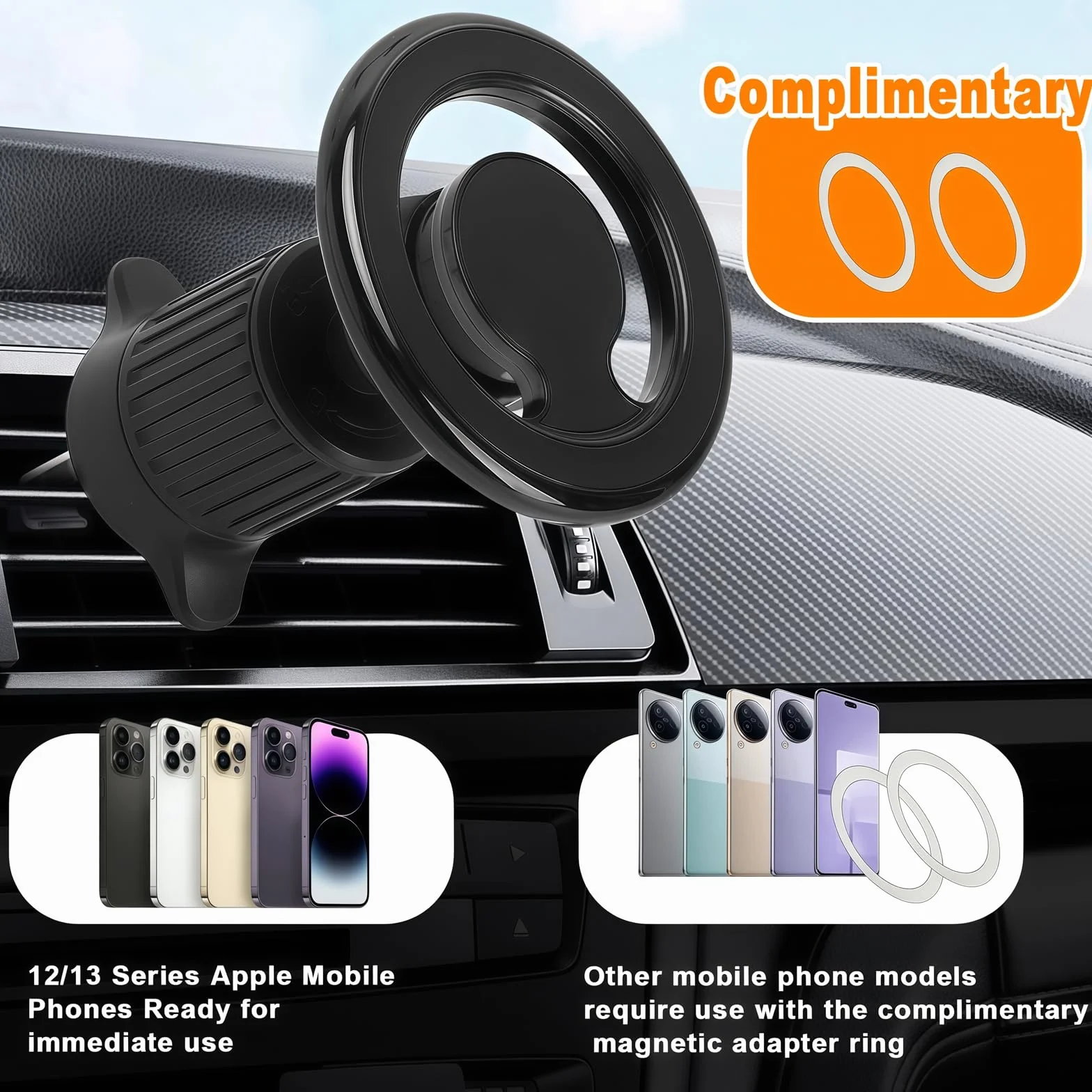 samochodowy uchwyt na telefon komórkowy – mocny magnetyczny uchwyt wentylacyjny do iPhone 16 15 14 13 12 Pro Max – obracany o 360°, łatwa obsługa jedną ręką, antypoślizgowy i