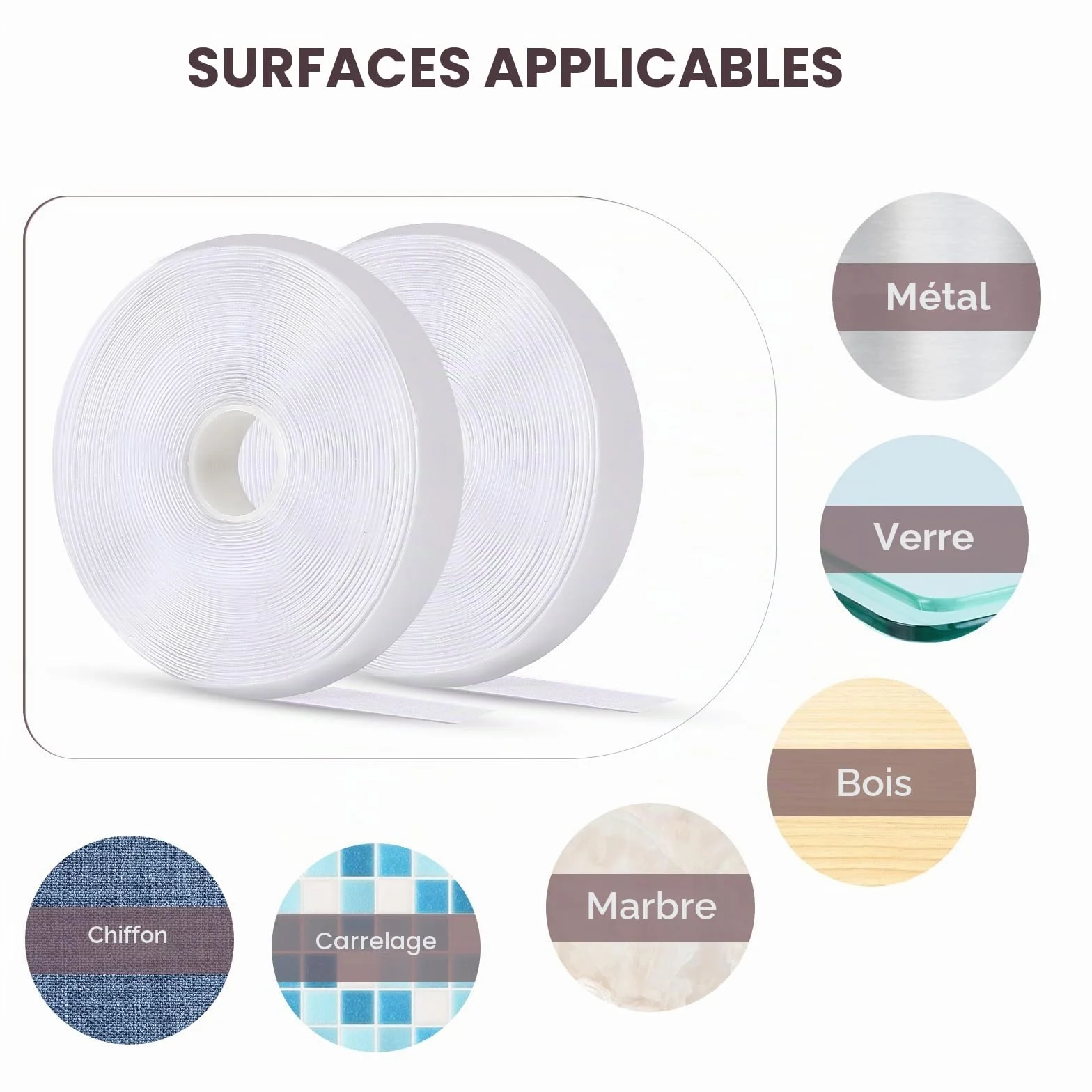 Oderra Bande Adhésive Double Face Blanche 8m x 2cm Scratch Autocollant Puissant pour Cadre Photo Fenêtre Moustiquaire Fixation Sans Percer 2 Rouleaux
