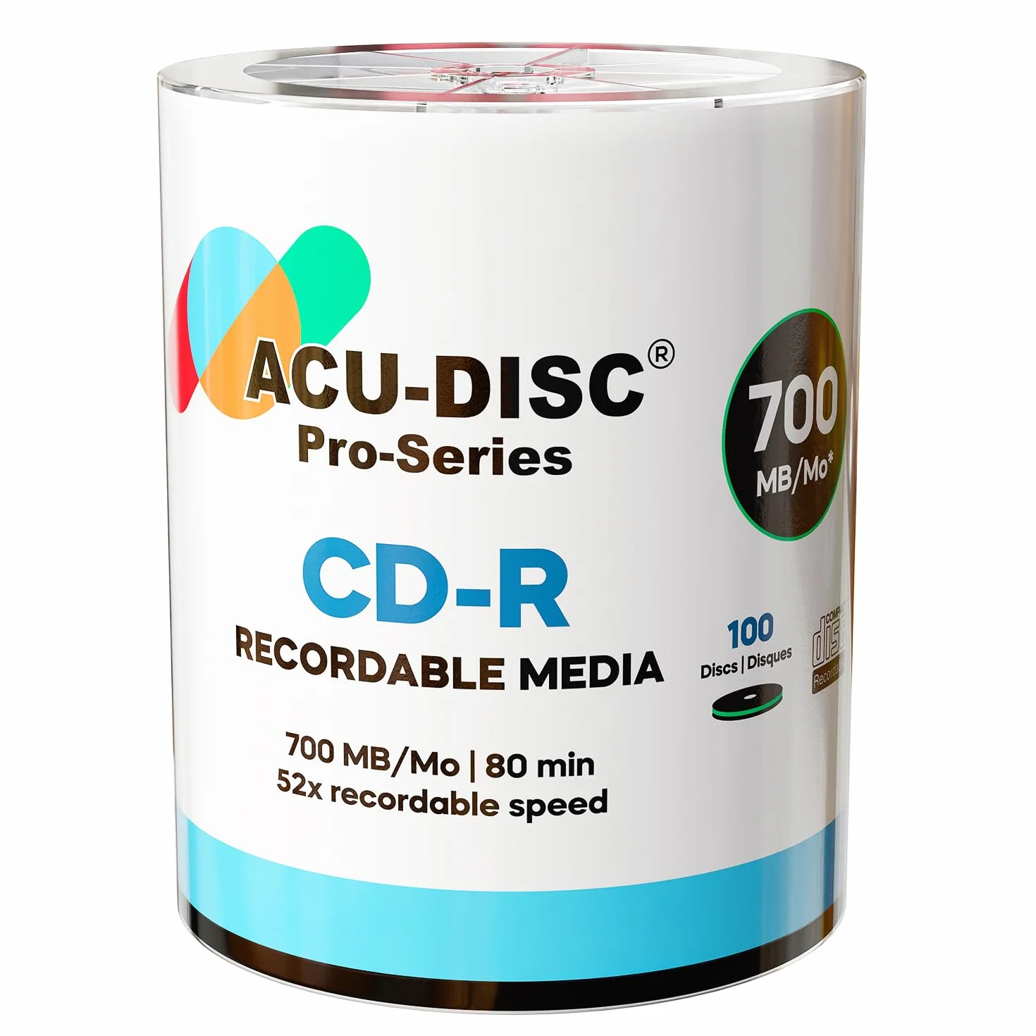 Lot de 100 CD-R80 vierges 700 Mo 52x 80 min