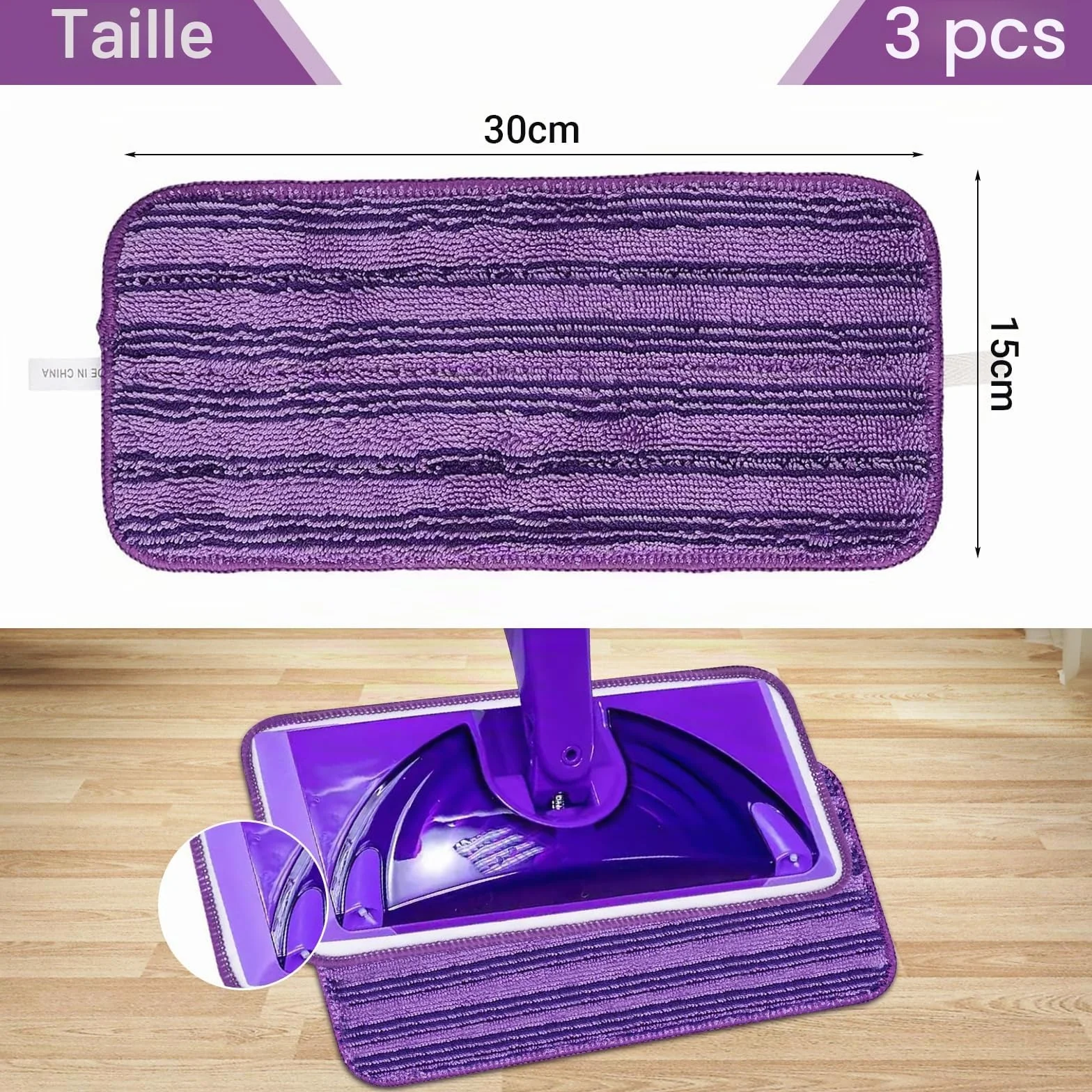 Lingettes Reutilisable Swiffer WetJet Wood, Serpillières Microfibre Remplacement, Chiffon Rechange Wet Jet Balai Spray