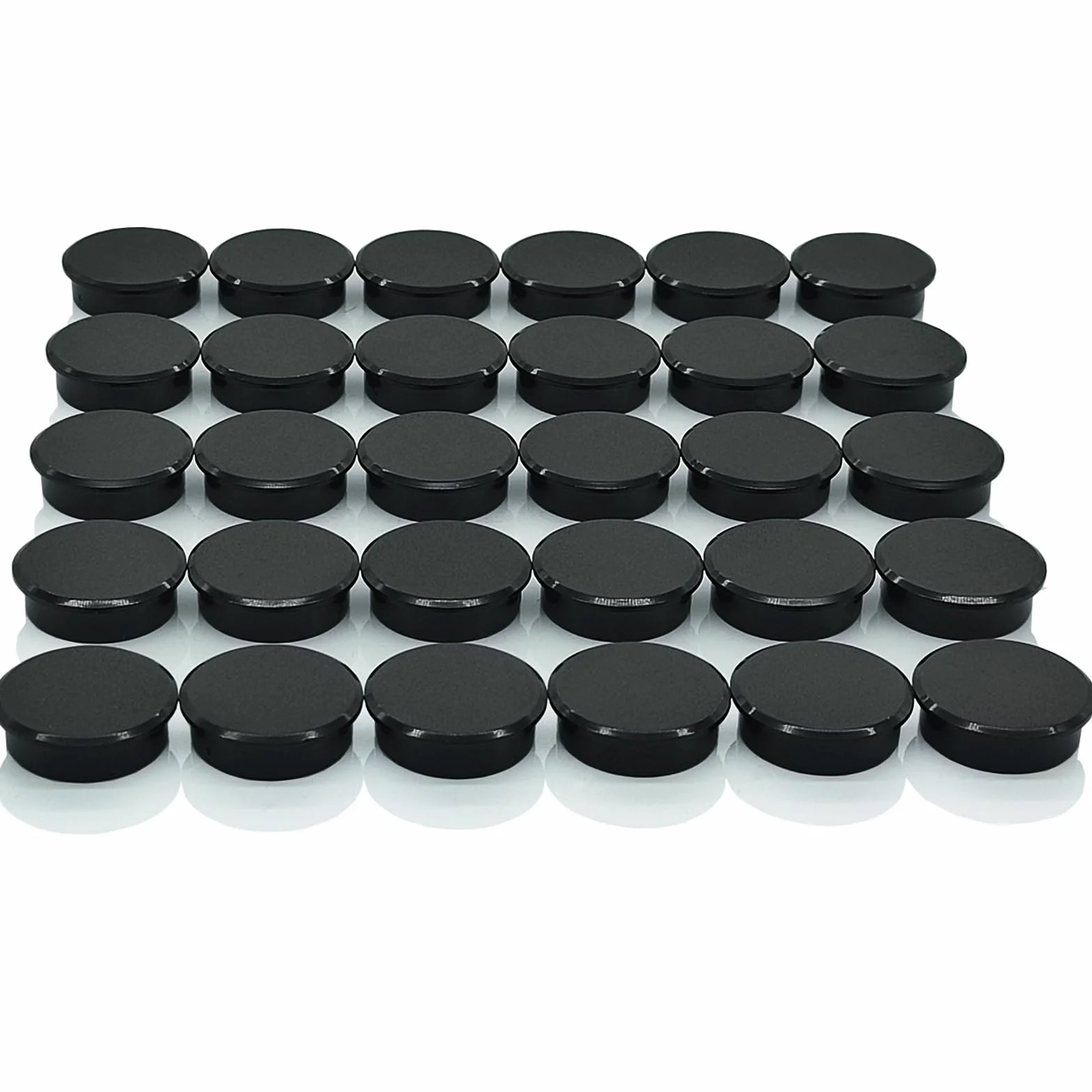 Aimant Puissant Frigo 30 Pcs, Aimants Tableau Magnétique Blanc Rond, Décoratif pour Frigo Calendrier (Noire)