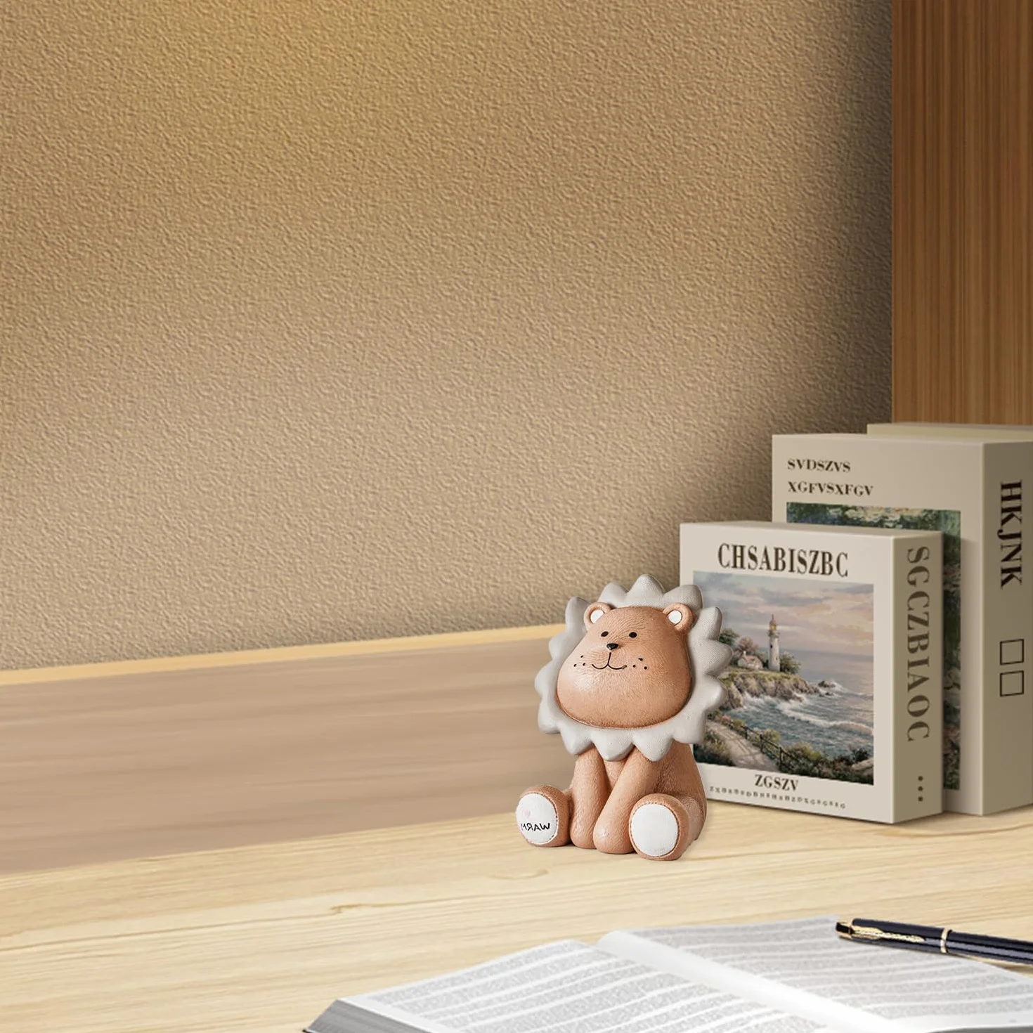 Lion Résine Grise Incassable Tirelire Cadeau Anniversaire Enfants