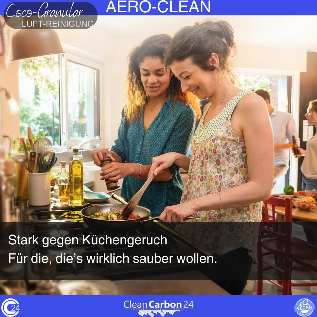 5 litres de charbon actif en coques de noix de coco pour la purification de l'air (3,4-4,8mm / 4x6mesh)