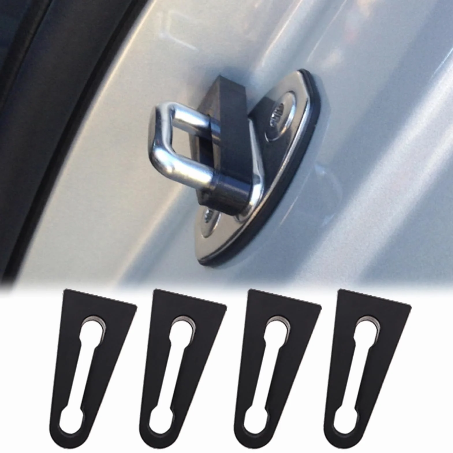 Automotive Door Lock Silencer - Noise Dampening Pad Set | Elastyczna gumowa osłona z poduszką ochronną, Simple Fit for Sedan Doors, SUV, Van Entry, Garage Use and Passenger Ride Enhancement