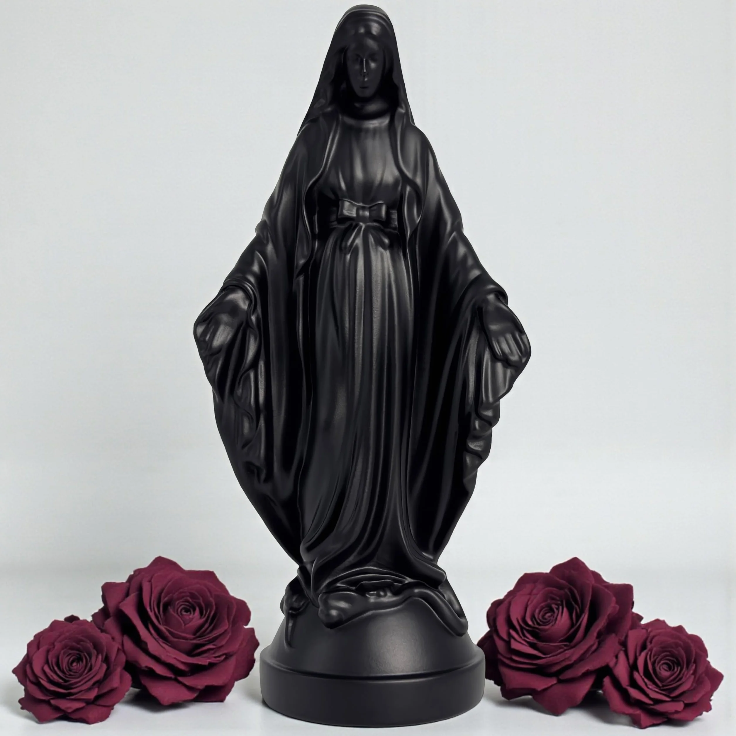 Statue Moderne Vierge Marie Figurine Décorative en Résine Cadeau Unique de Collection Noir