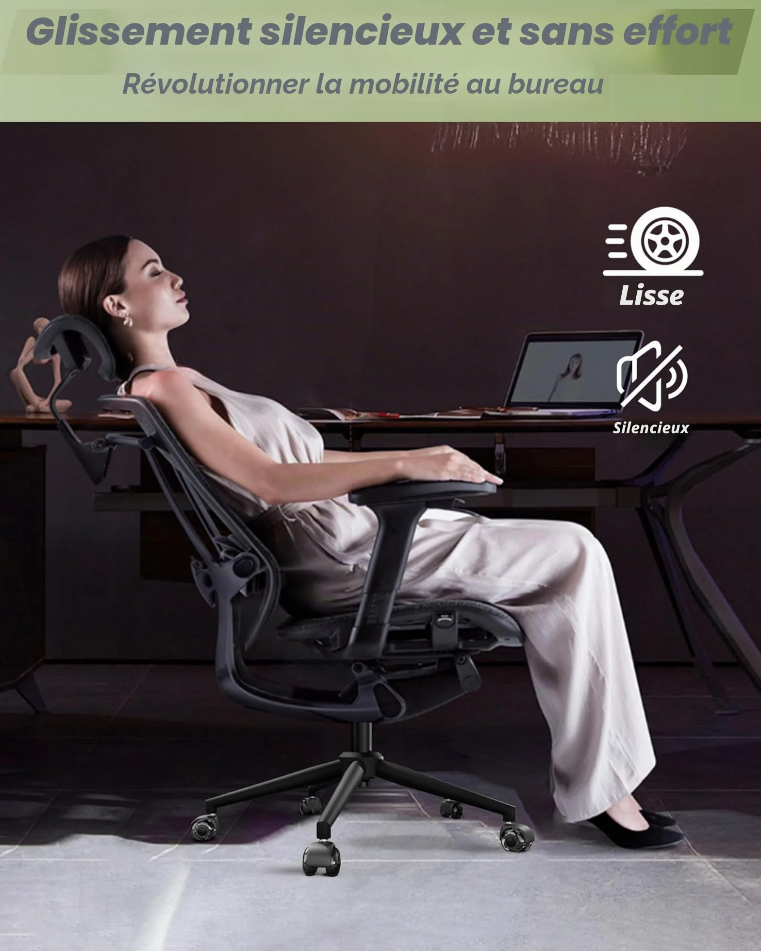 Sytopia Pied de chaise de bureau avec roulettes - Base en métal universelle de 60 cm - Pour chaise pivotante et chaise de jeu - Charge maximale : 1180 kg - Kit complet