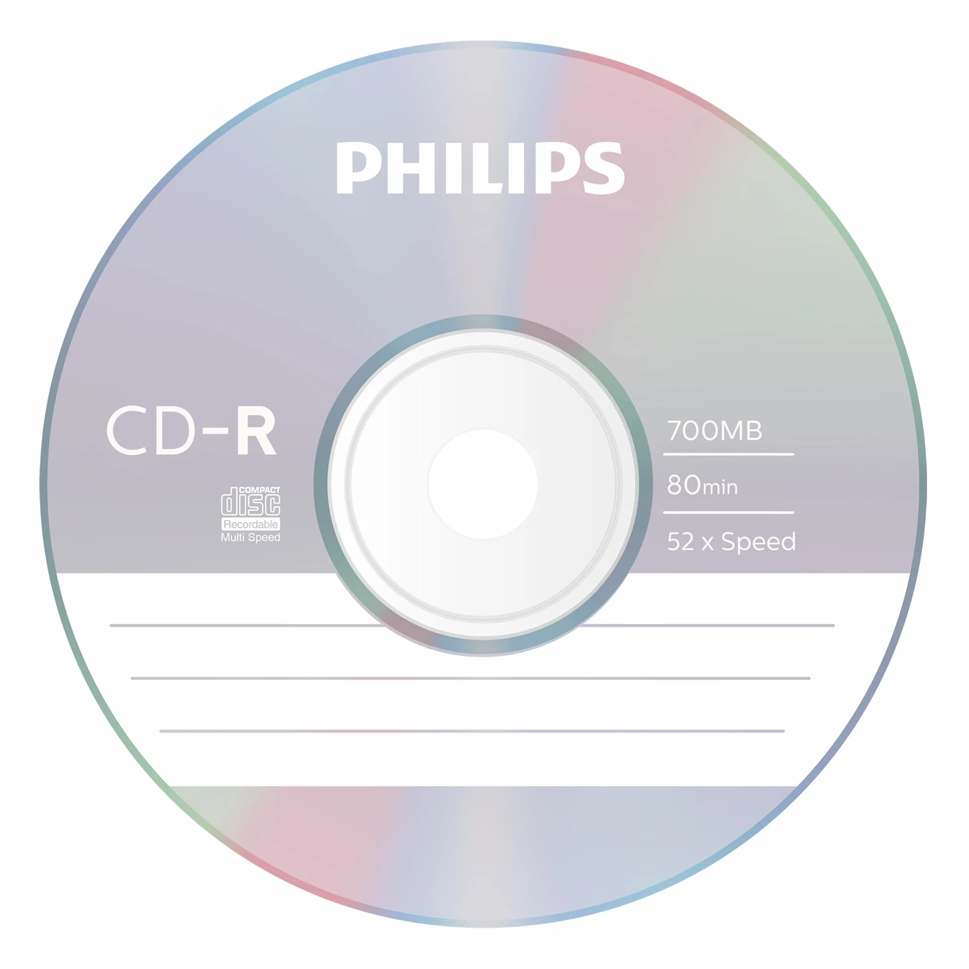 Philips CD-R High-speed 700 Mo 80 min 52x Cake Box 25 pièces
