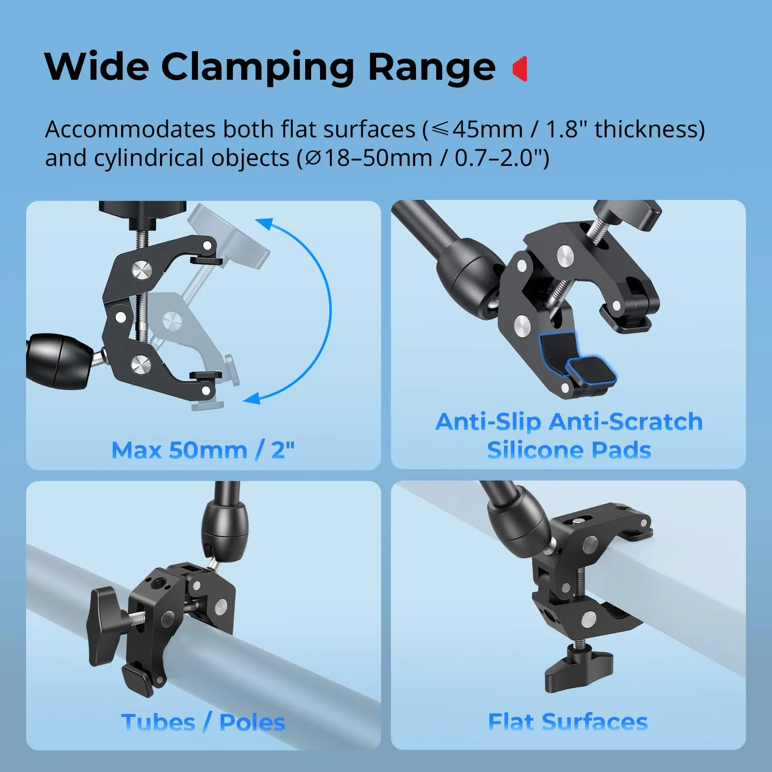 SMALLRIG 21,7" Magic Arm z Super Clamp, uchwyt na telefon, elastyczny uchwyt na biurko ze śrubą 1/4", do iPhone'a, lustrzanki cyfrowej, kamery sportowej, lampy wideo -5624