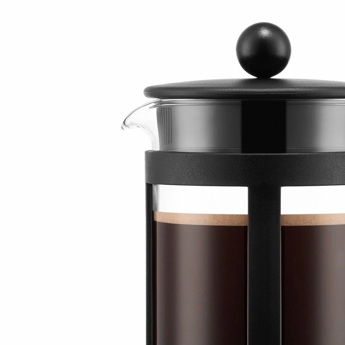 Bodum Kenya Cafetière à Piston 1L 8 Tasses en Verre Borosilicate et Inox Passe au Lave-Vaisselle