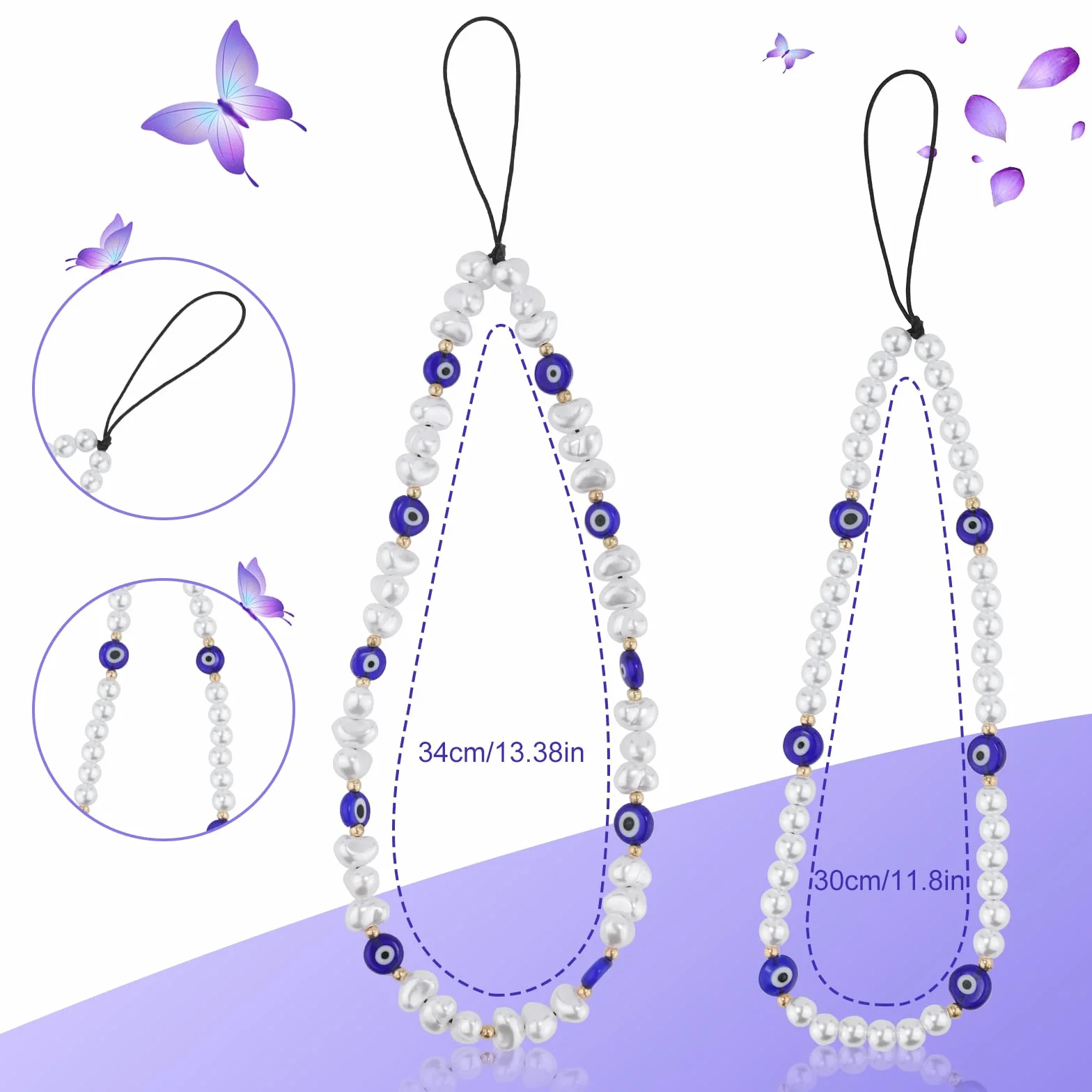 2 szt. Koralik Phone Charm, Okragle o Specjalnym Ksztalcie Koralik Phone Lanyard Zapobiegajace Zgubieniu Pasek na Nadgarstek do Telefonu Uroczy Brelok do Telefonu dla Mezczyzn Kobiet Par