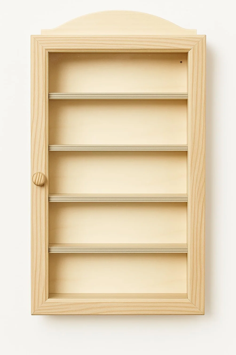 Vitrine Collections. en Bois Naturel, à Peindre. artisanats. Mesures: 25*8.5*44 cms. Collections. en Bois Naturel, à Peindre. artisanats.