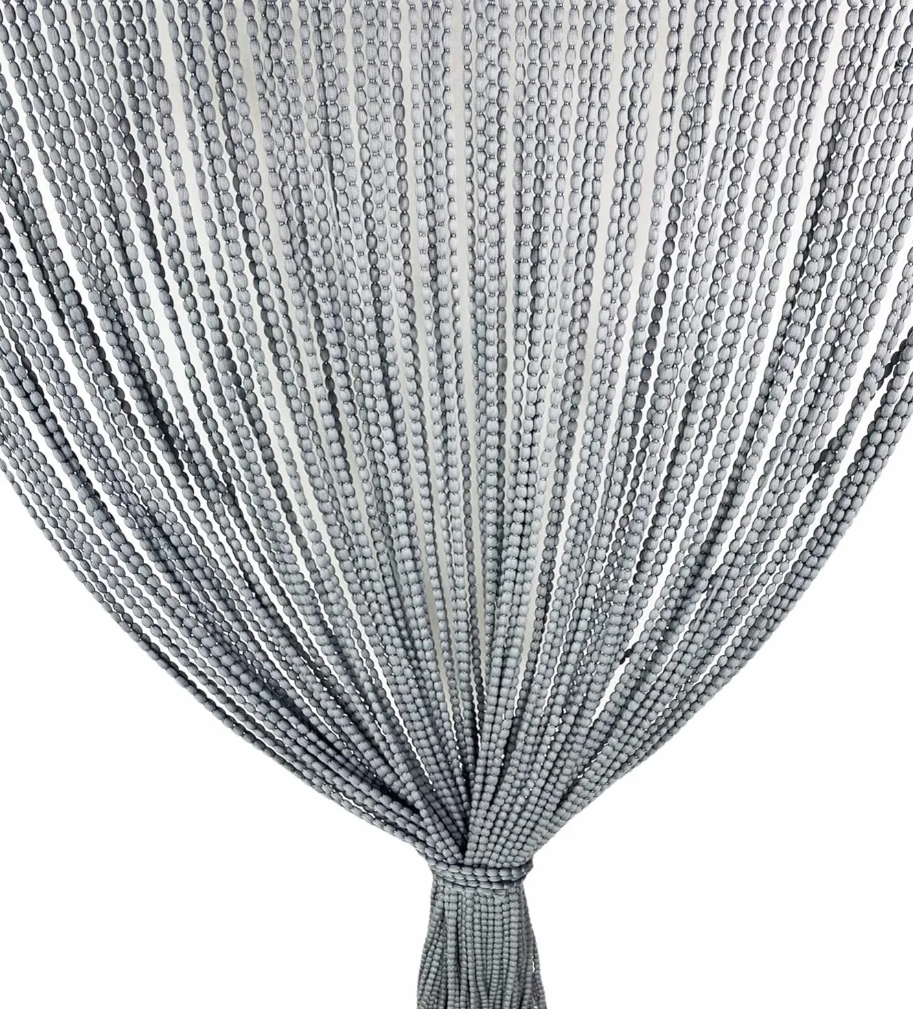 Mariel Rideau de Porte à Fils Polyester Doux Barre PVC Silencieux Recoupable Gris 100x220 cm