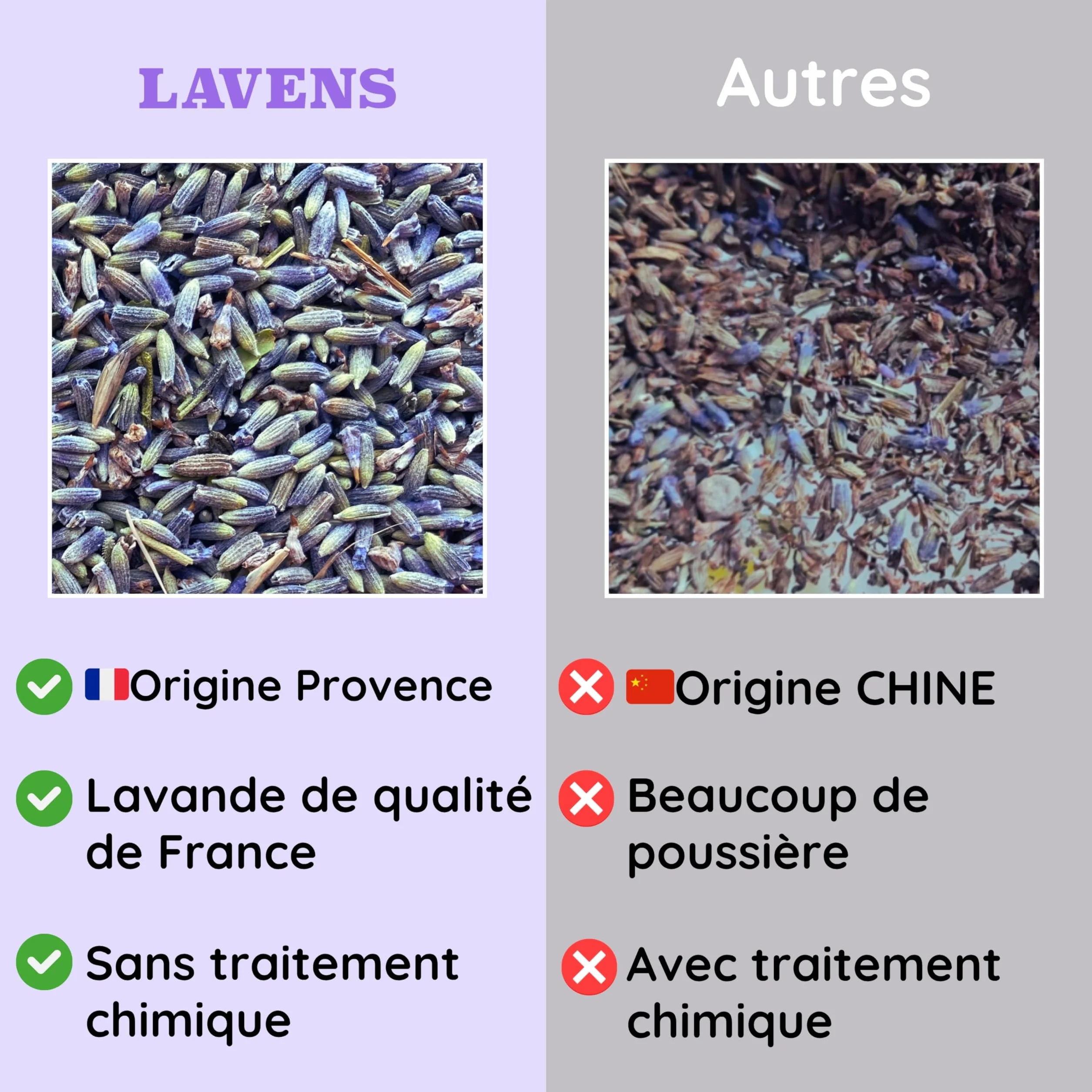 LAVENS Sachets de lavande parfumés 120G Origine Provence France pour armoire et linge