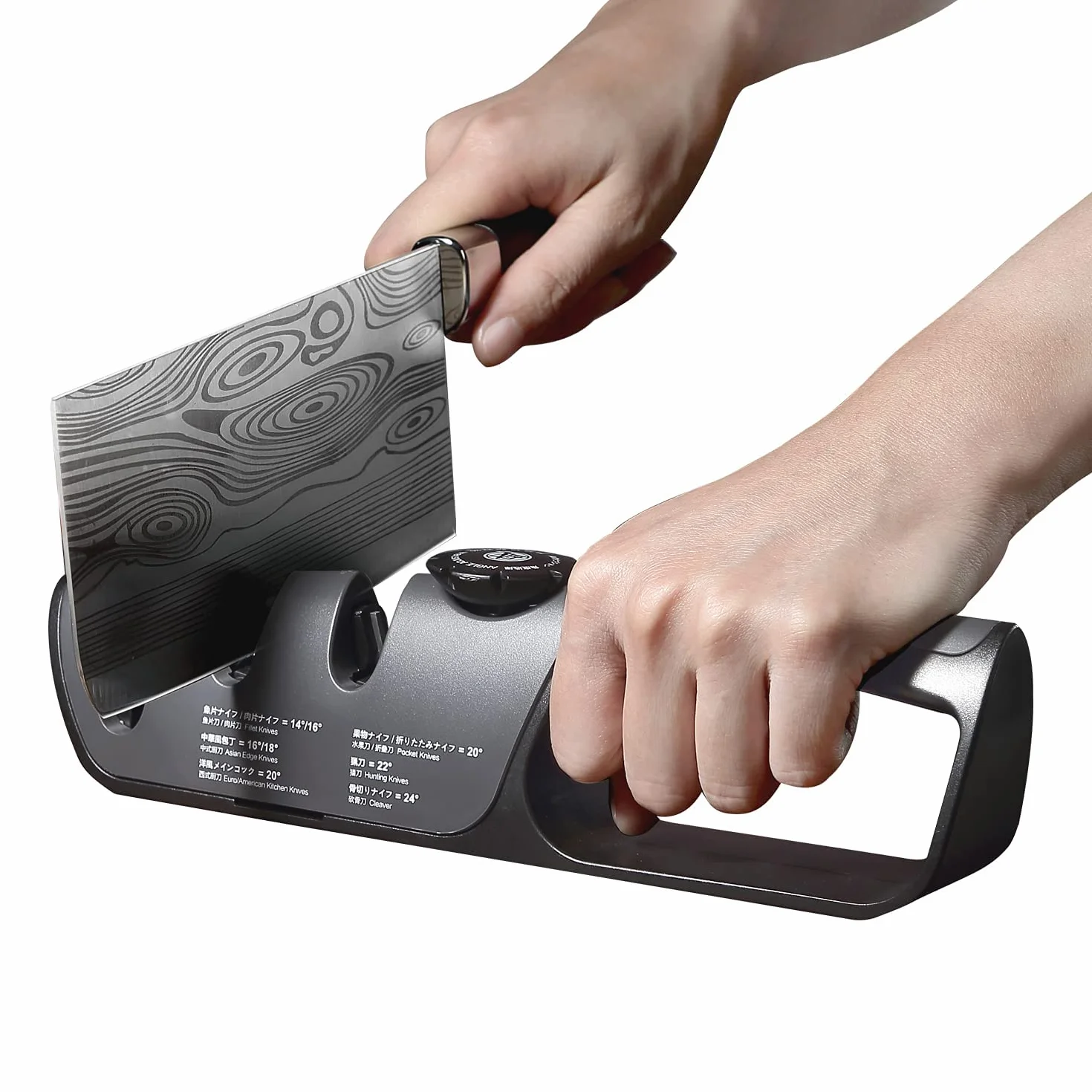 MITSUMOTO SAKARI Couteaux Professionnel 3 Niveaux Eguiseur de Couteau Japonais Poignée Angle Réglable Affuteur Multifonction Aiguiseur Cuisine Polissage