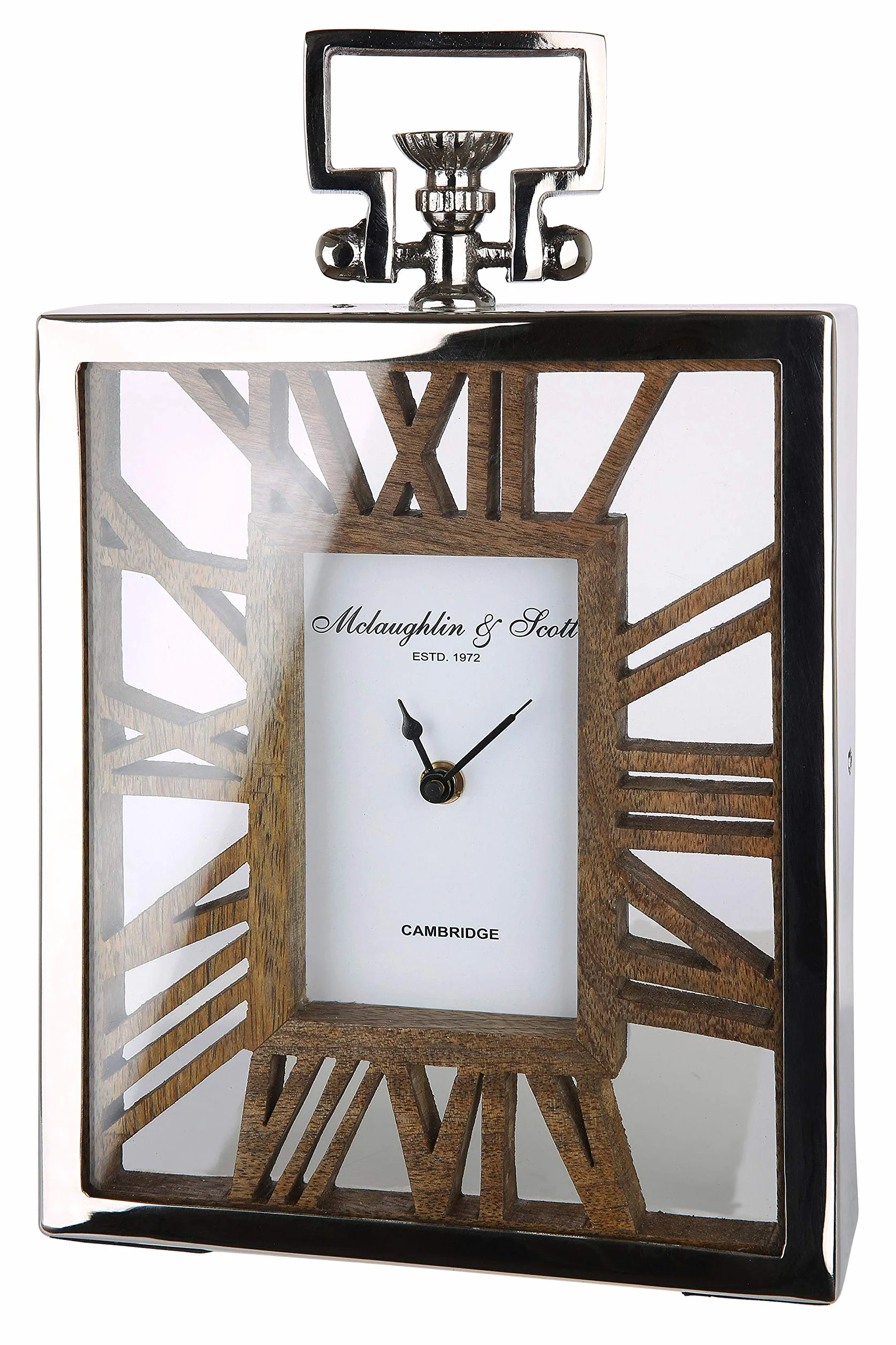 GILDE Zegar podłogowy metal drewno AA 34 cm
