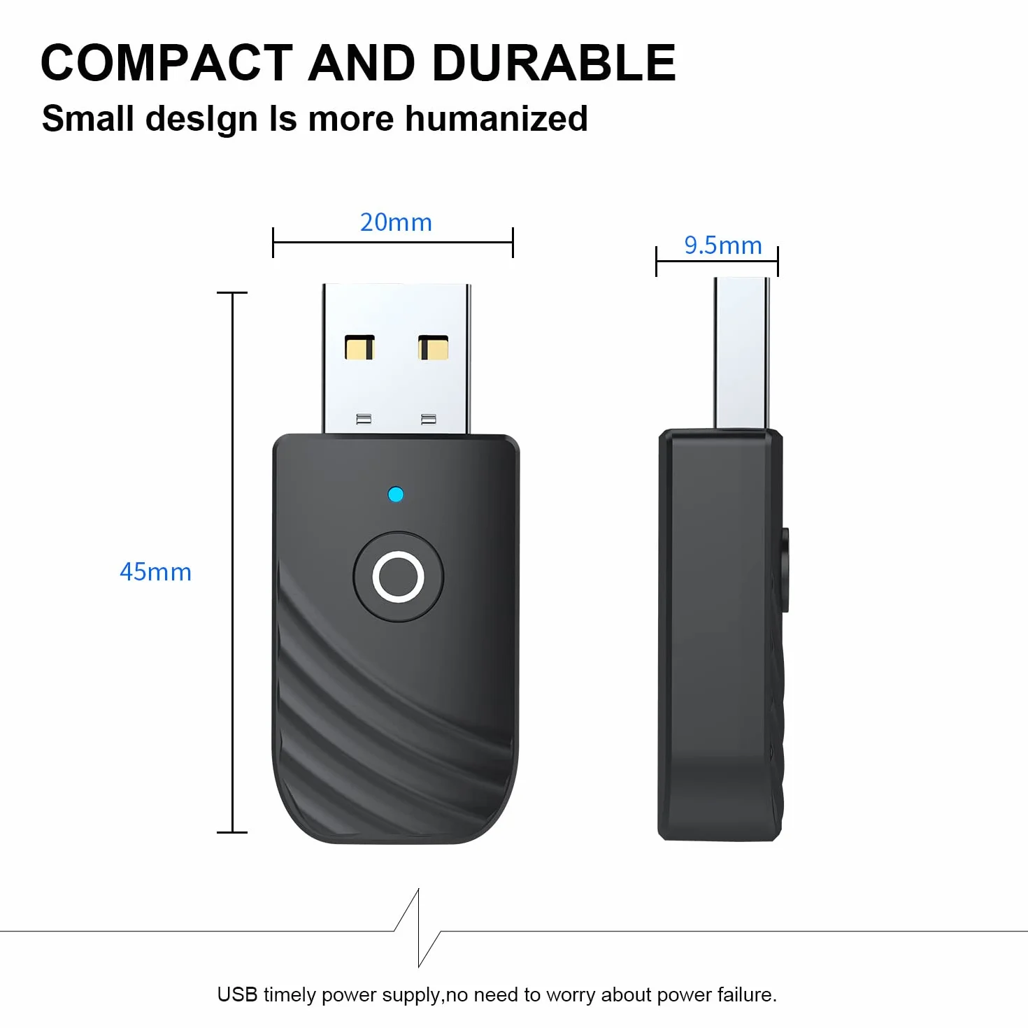 Adapter USB Bluetooth PC dongle transmisor BT5.0 aux do telewizora, słuchawek, wieży stereo samochodu