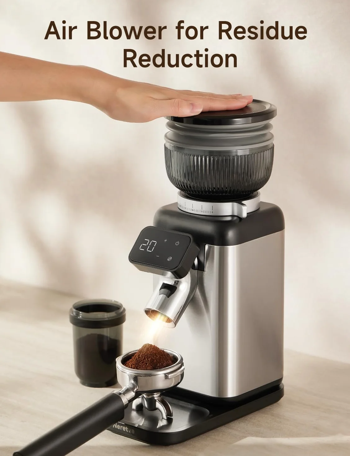 Neretva Moulin à Café Électrique, 40 Réglages Précis & Récipient Magnétique Moulin a Cafe Electrique Conique avec 99.99% Uniforme & Antistatique Moulin a Cafe Pour Espresso/Presse Café/Filtré/Moka