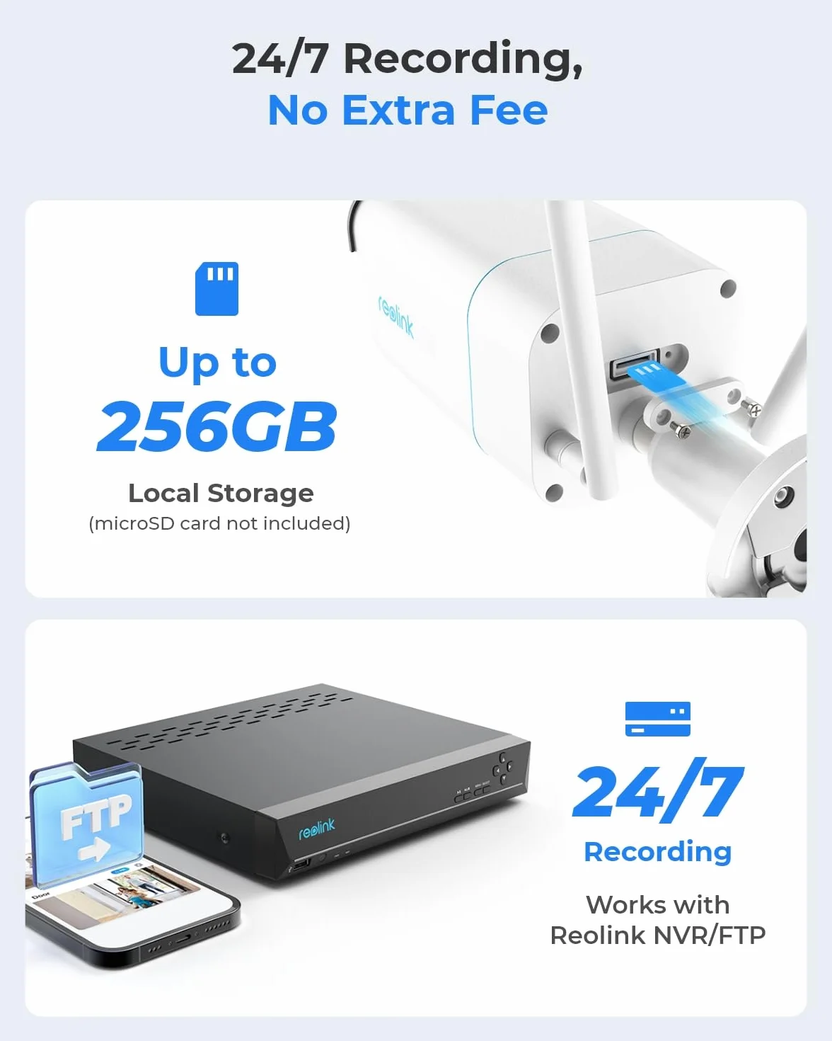 Reolink Zewnętrzna Kamera Bezpieczeństwa 4K 8 MP z 5-krotnym Zoomem Optycznym, Płynnym Zdalnym Podglądem z Nagrywaniem H.265, Wi-Fi 2,4/5 GHz, Kolorowym Noktowizorem, dwukierunkowe audio, RLC-811WA