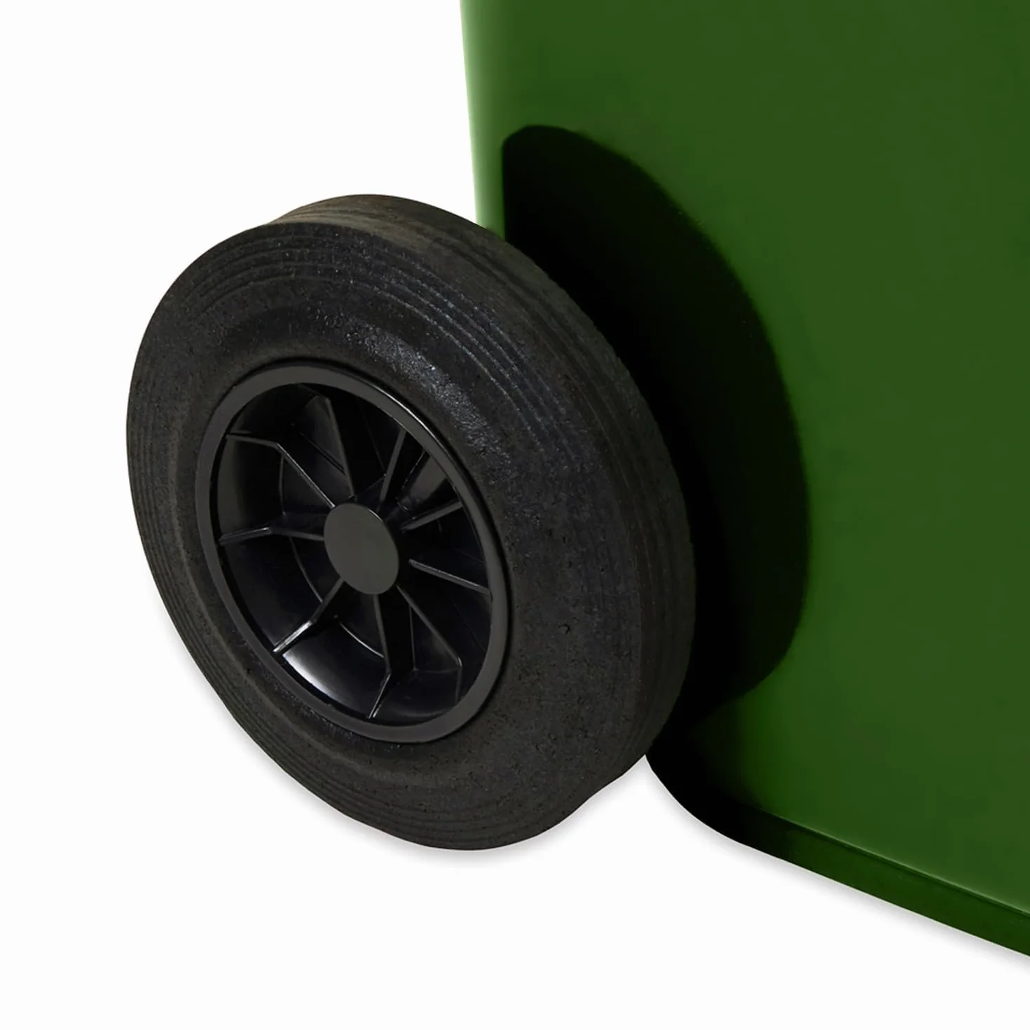 Poubelle Extérieur 120L Plastique PN-EN 840 Bac Conteneur Déchets Recyclage Roues Vert