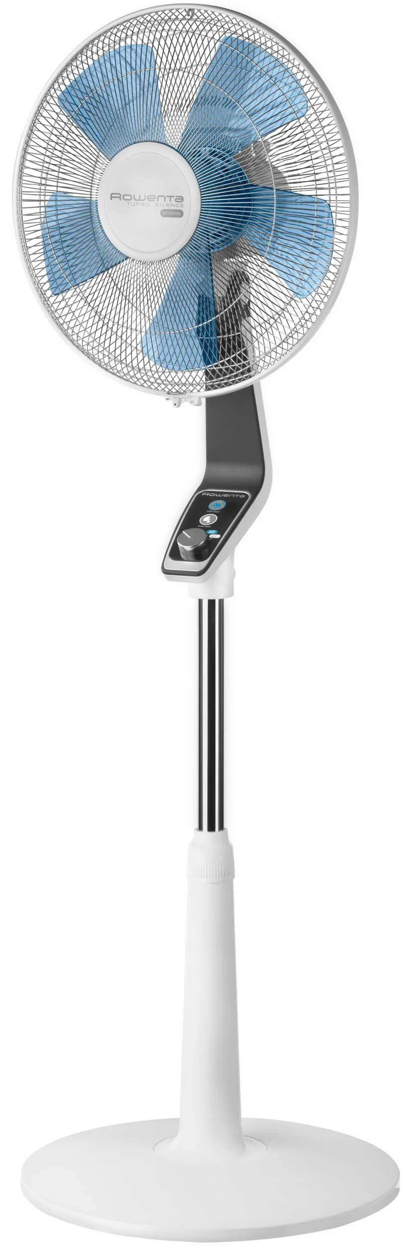 Rowenta Turbo Silence Ventilateur sur Pied, Silencieux 45 dB(A), Flux d'air 72 m³/min, 4 Vitesses, Oscillation 120°, Hauteur Réglable