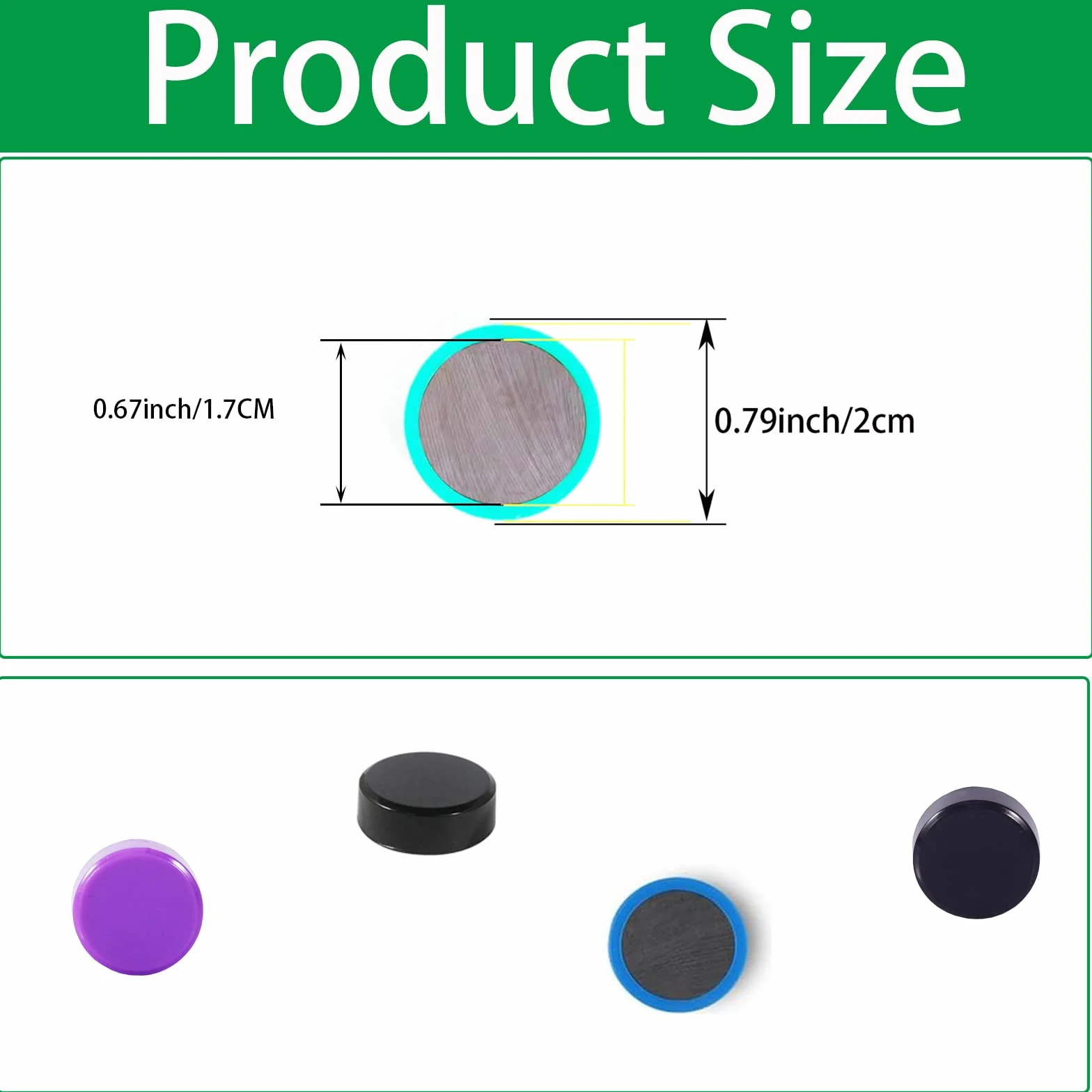 Aimant Frigo Puissant, 40PCS Petit Aimant Rond Magnet pour Tableau Magnétique, Calendrier