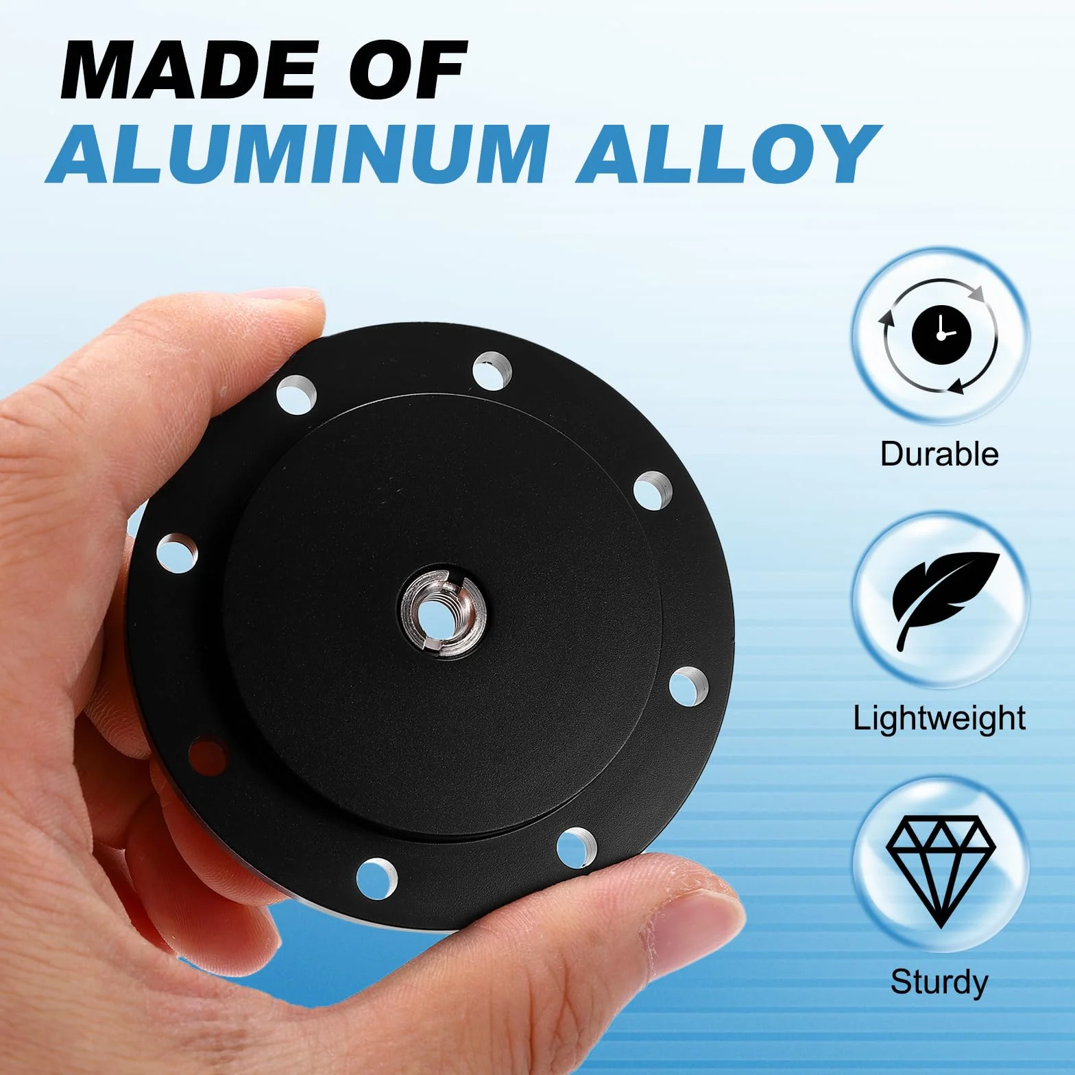 PATIKIL Uchwyt adaptera statywu 3/20.3 cm, kołnierz ze stopu aluminium, płyta do montażu na ścianie ze śrubami adaptera 1/10.2 cm do monitora, lampy błyskowej, lustrzanki cyfrowej, czarny