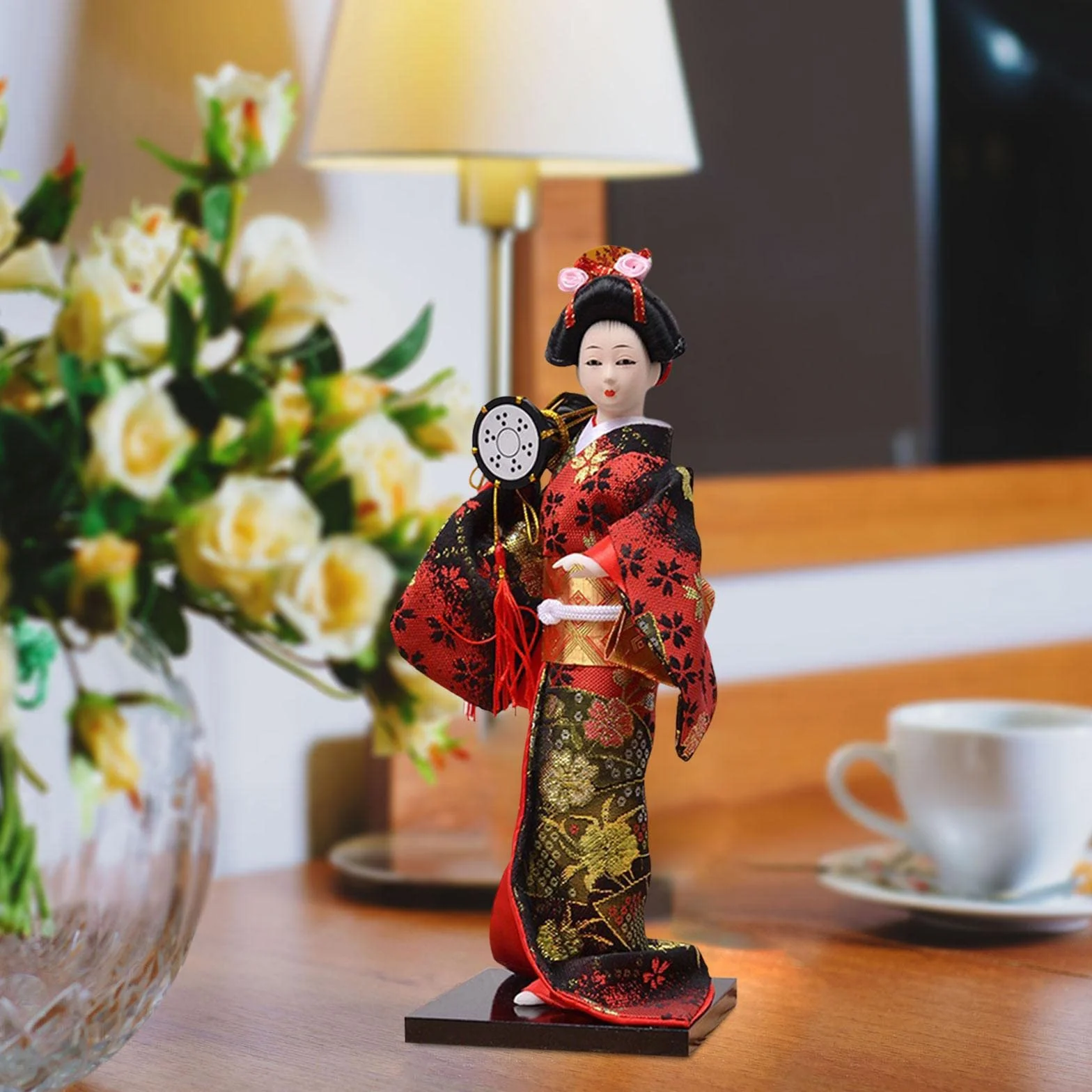 Poupée Japonaise Geisha Kimono Figurine de Collection Faite à la Main Orientale