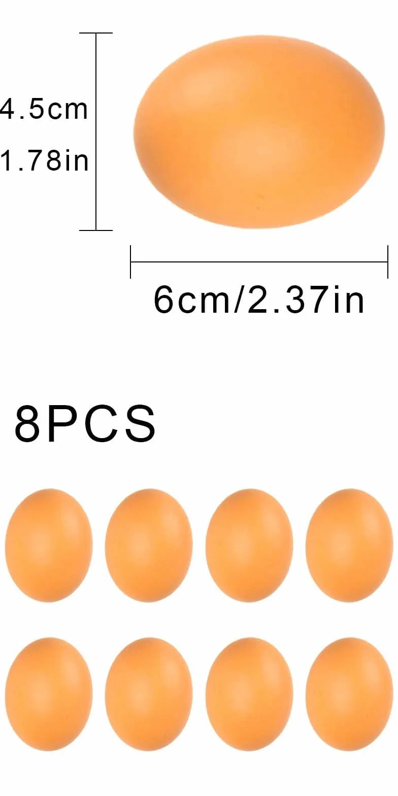 Faux Œufs de Poule en Bois 8 Pièces pour Poulailler favorisent la Ponte Jaune