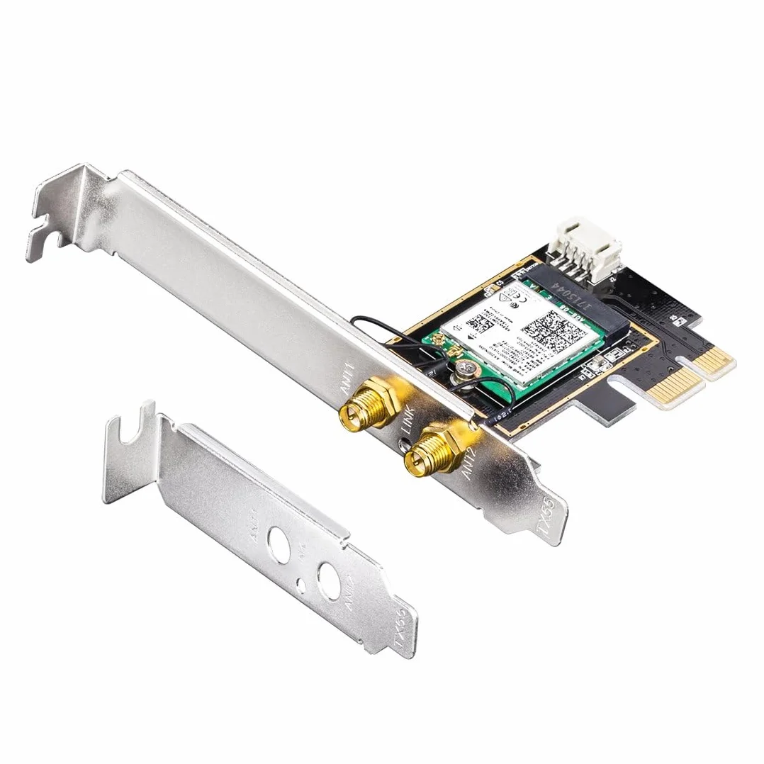 Cudy WE3000 AX 3000 Mbps bezprzewodowa karta WiFi 6 PCIe do komputera, moduł Bluetooth 5.0 wewnątrz, 2402 Mb/s 574 Mbps, Bluetooth 5.0/4.2/4.0, 802.11ax/ac/a/b/g/n Windows 10 64-bit czarny