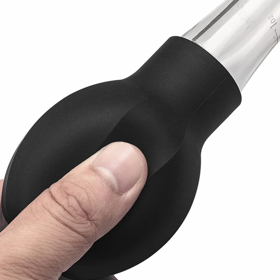 Poire à dinde avec brosse de nettoyage, ampoule à ventouse pour cuisson rôti, bœuf, porc, barbecue (noir)