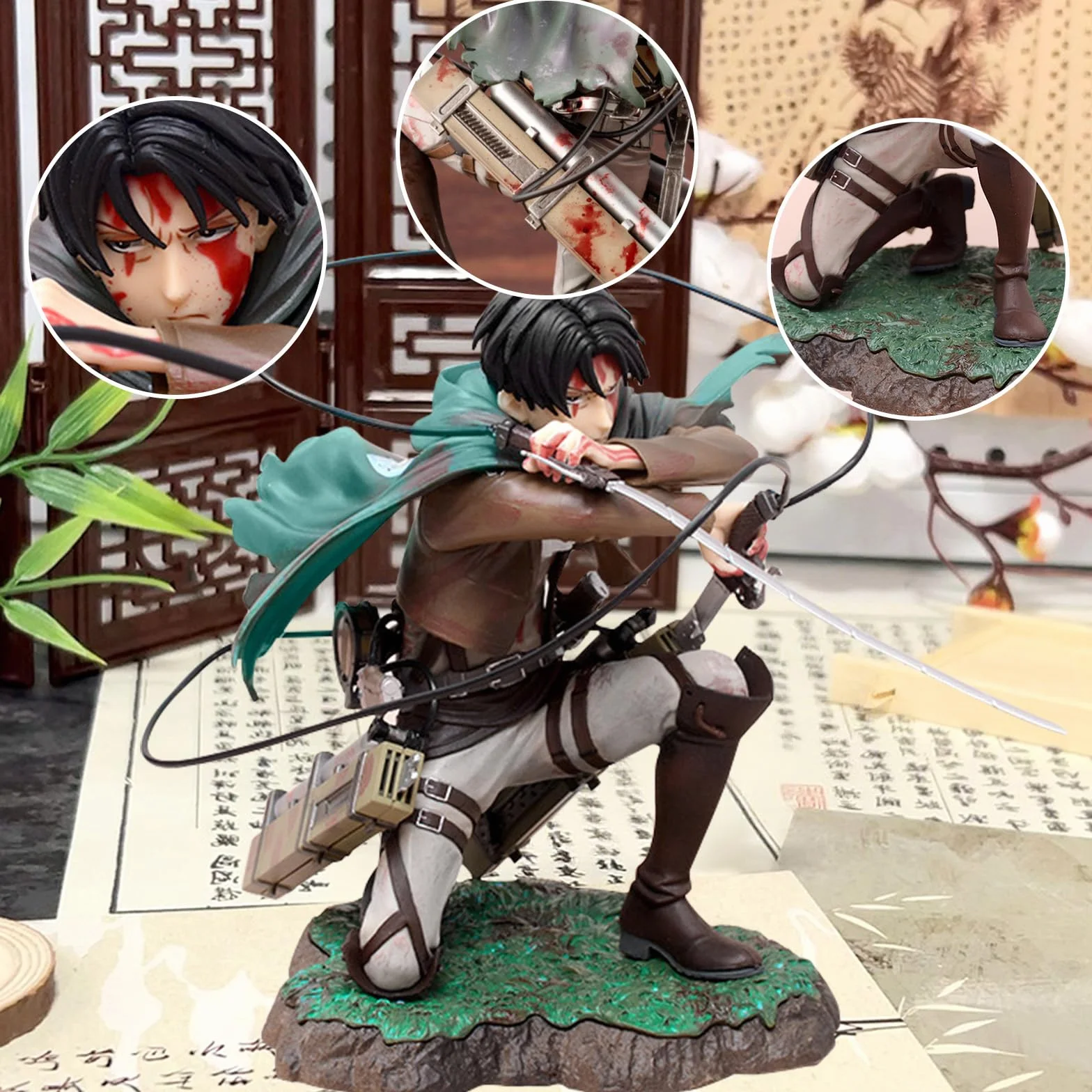 Statue Levi Ackerman, Ornement Anime PVC, Décoration Bureau Fan
