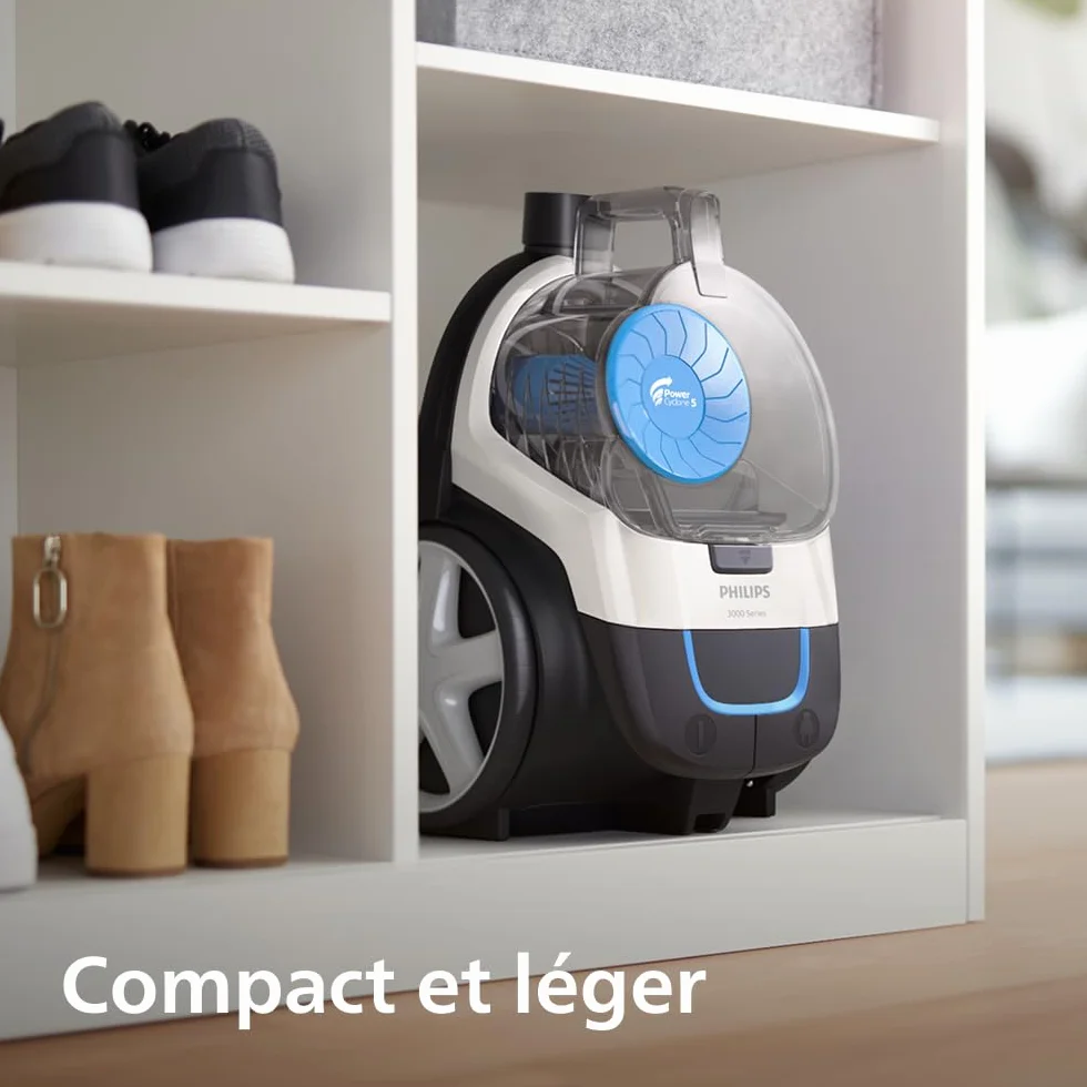 Philips PowerPro Compact Série 3000 Aspirateur sans Sac 900 W HEPA Brosse TriActive