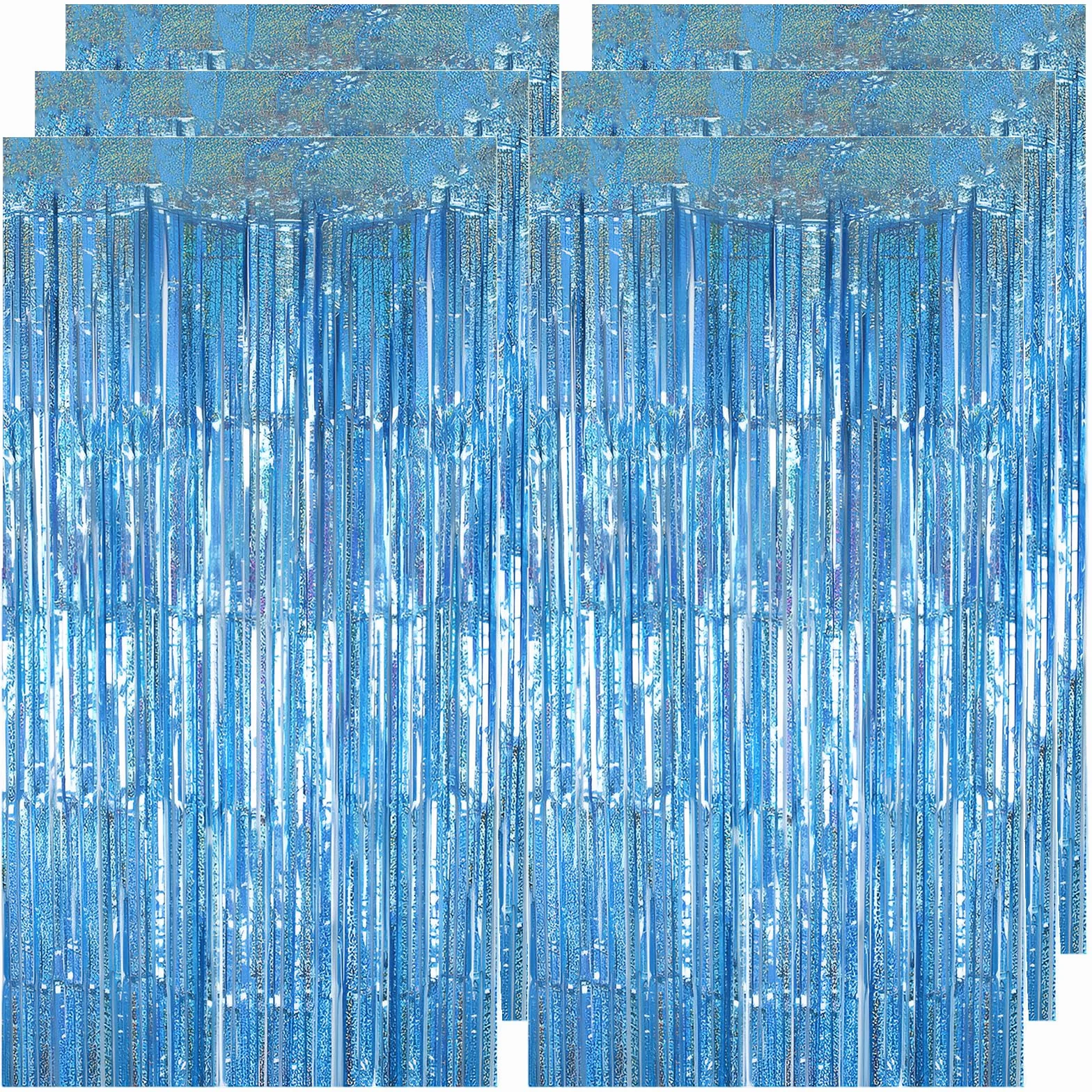 Rideau Anniversaire Métallique Tinsel Bleu 1m x 2m Décoration Fête Photo Soirée