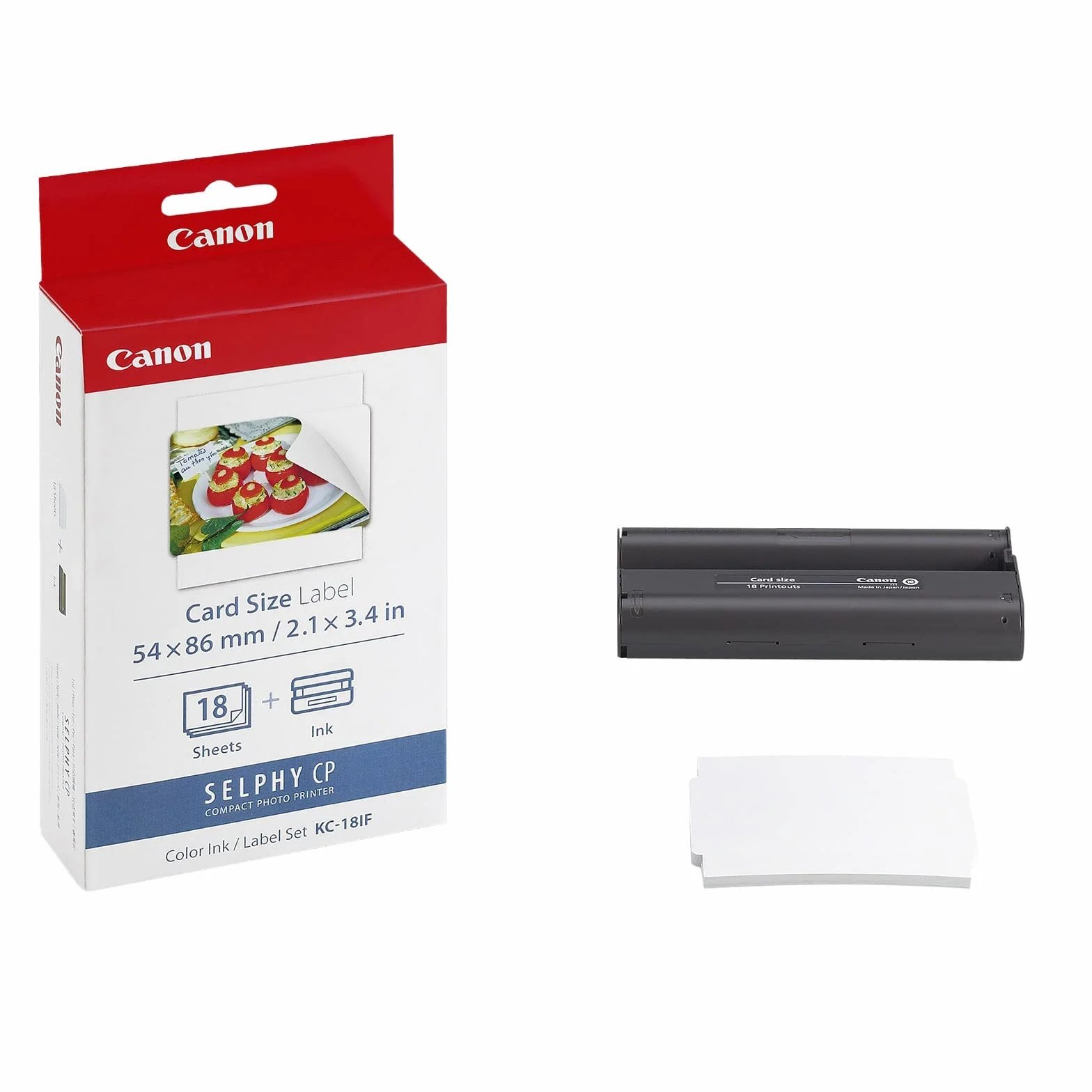 Canon KC-18IF Kit 18 Impressions (papier + Encre) Format Carte De Crédit Autocollant 5,4 X 8,6 Pour SELPHY CP1300, CP1200, CP1000, CP900, CP910, CP820, CP810, CP800, CP790, CP780 (Lot de 2)