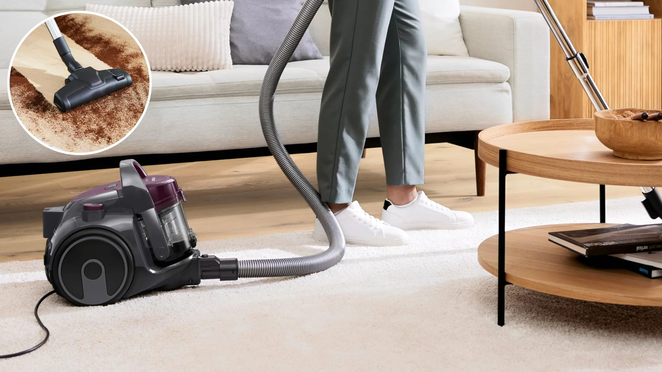 Bosch Série 2 Aspirateur Traîneau Sans Sac 1.5L Filtre Hygiénique Lavable Haute Performance Rayon 9m Compact Violet