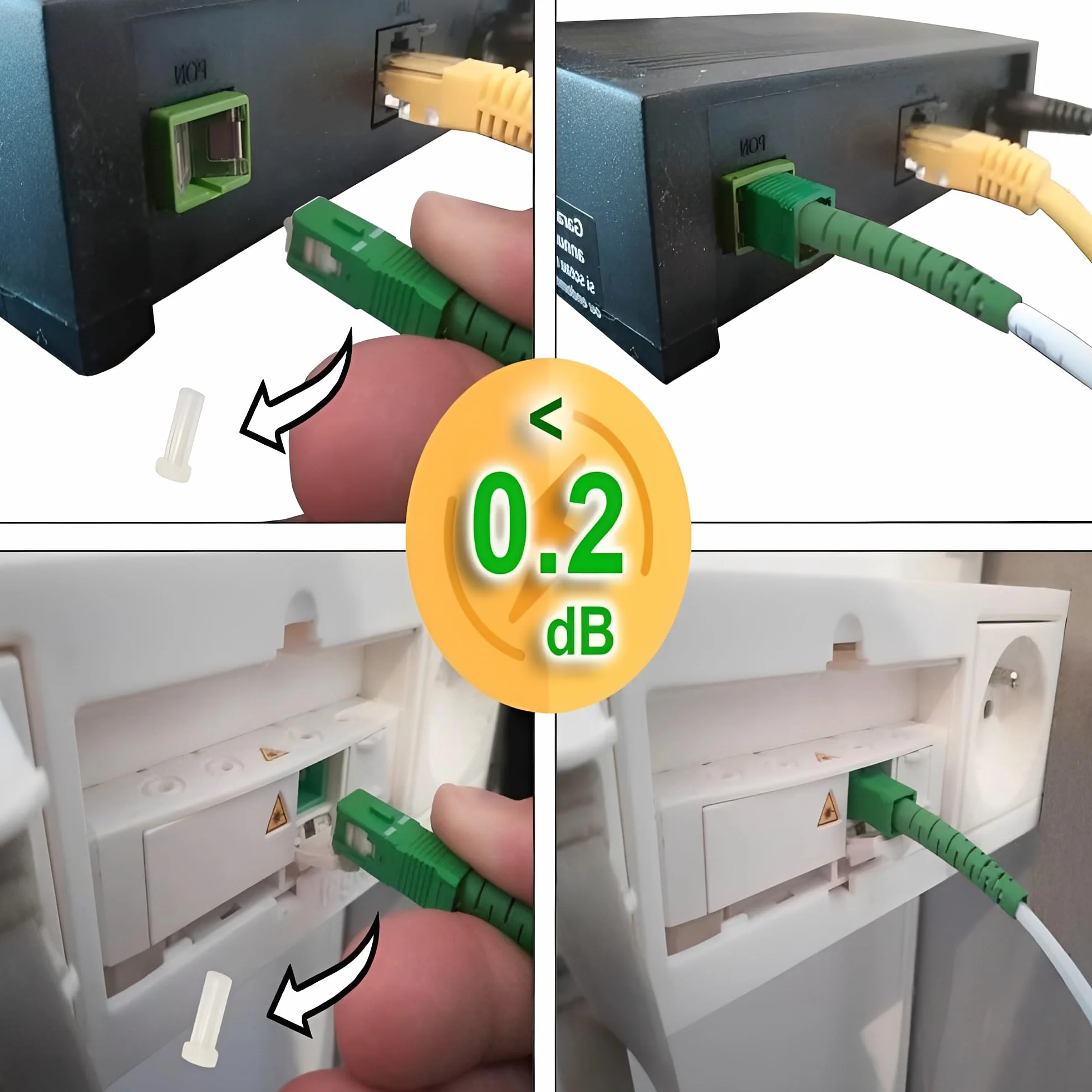 Elfcam Câble Rallonge Fibre Optique 10m Monomode SC-APC à SC-APC Jarretière Simplex Blanc