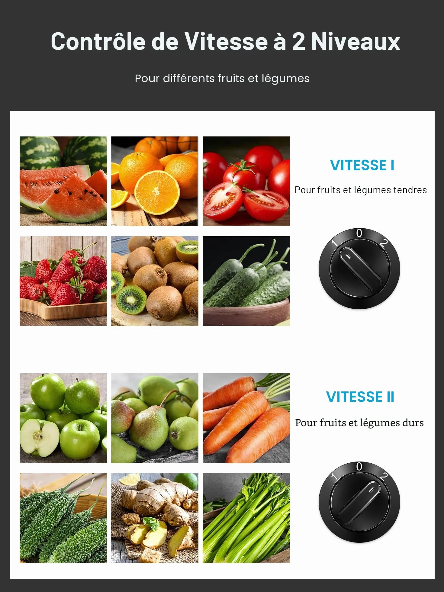 Reemix Centrifugeuse Extracteur de Jus, Centrifugeuse Fruits et Legumes à 2 Vitesses, 65 MM Large Bouche, Pieds Antidérapants, Brosse de Nettoyage Incluse (Noir, 800W)