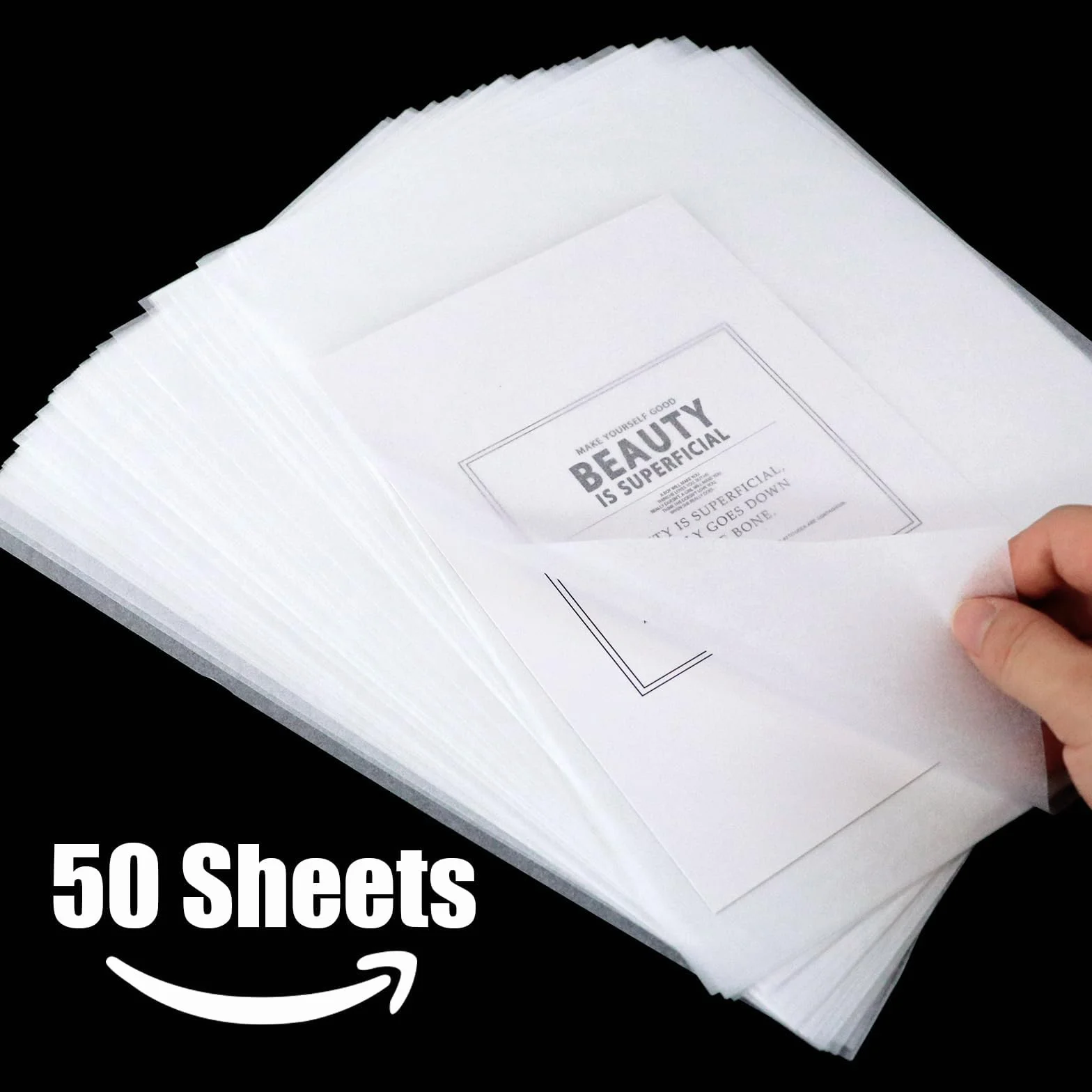 Papier Calque A4 50 PCS Feuille Calque Papier Dessin Blanc pour Patron Couture et Scrapbooking