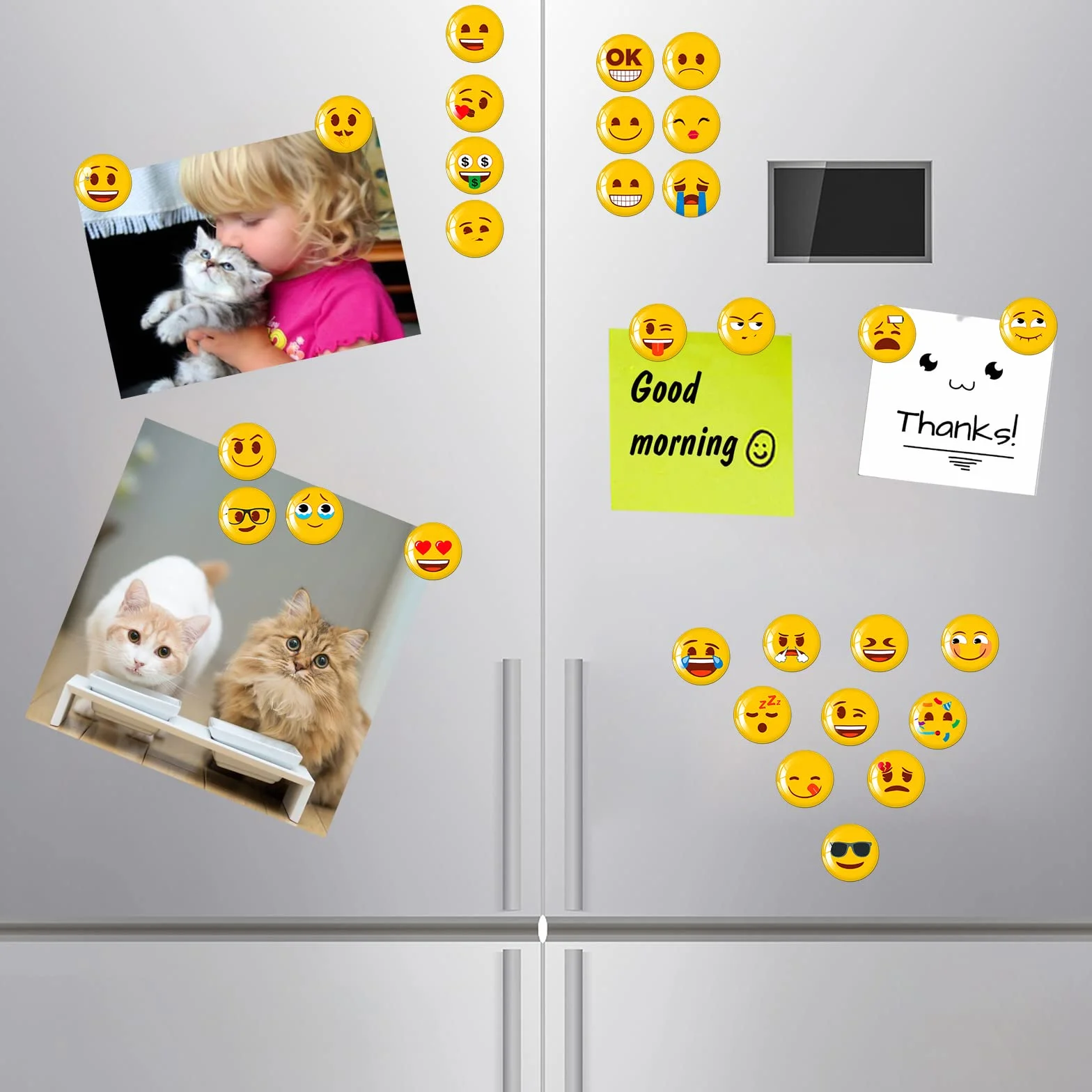 MORCART 30 Aimants Emoji Magnétique Frigo Tableau Blanc Décoratif