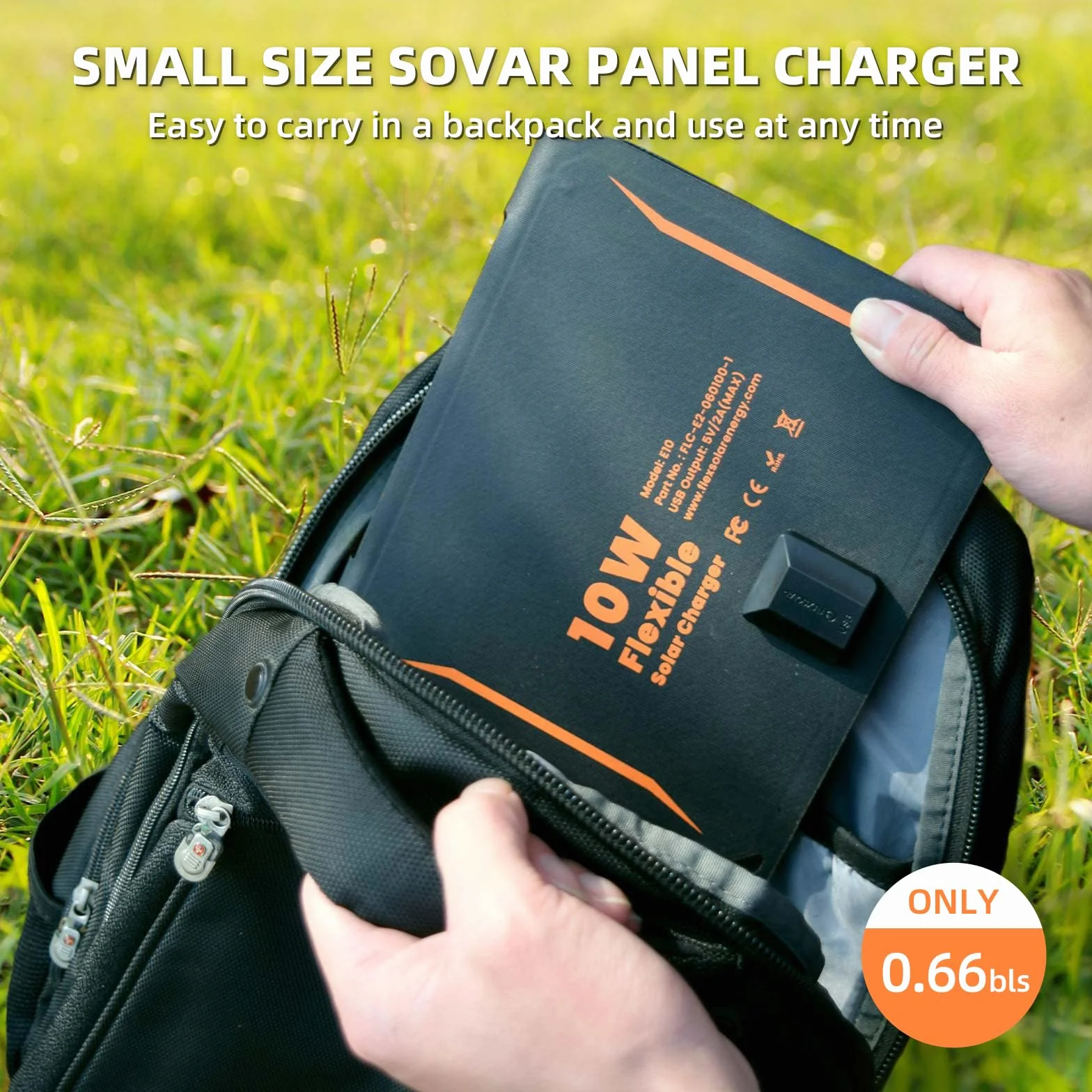 FlexSolar Przenośne ładowarki solarne 10 W, 5 V, USB, małe zasilanie, panele ETFE, składane, wodoszczelne, IP67, kemping, wędrówki, wędrówki z plecakiem, do telefonów, fanów, latarek, zegarków, małych