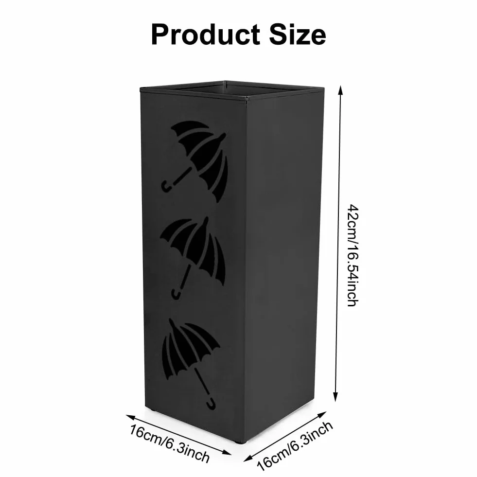 FARYODI Porte-parapluie 42 cm Support noir