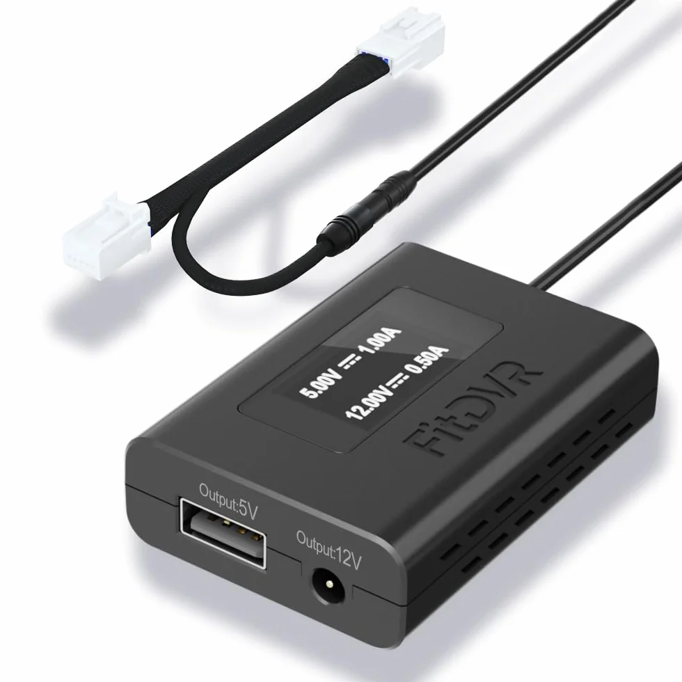 Adapter zasilania (10-pin) do Dodge, Jeep, Ram, Chrysler (Ram1500 Cherokee Durango Chersler 200 itp.) Wyświetlacz LED Zasilanie USB, Podłącz do lusterka tylnego widoku, wyjście 5V 12V, D3-012