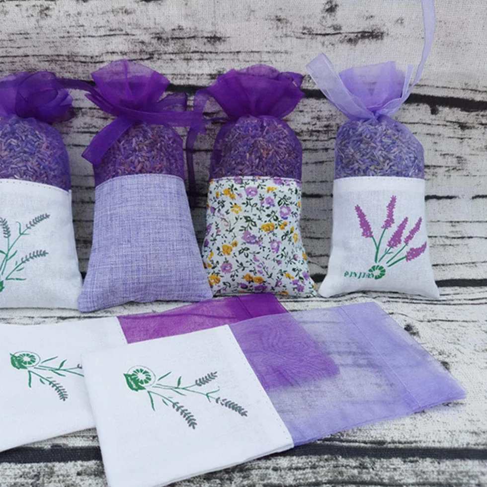 Sacs de Lavande Sachet Vides Coton Violet de Gaze 24 pièces