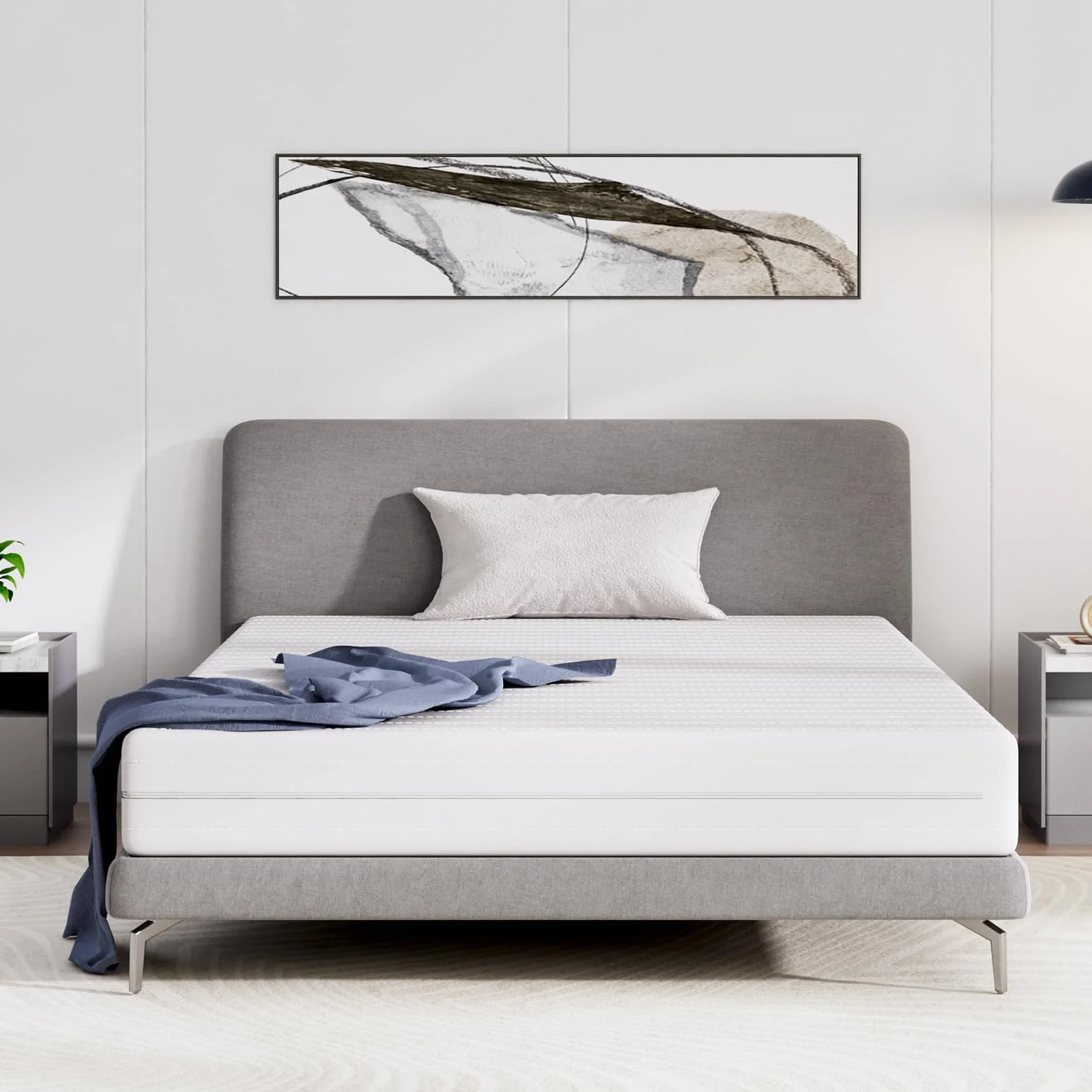 Avenco Matelas 90x190, Hauteur 16 cm, Matelas en Mousse en Fibre de Bambou, 7 Zones de Confort, Deux Faces Utilisable, Degré de Dureté H3 et H4, Matelas avec Housse Amovibl, Certifié Oeko-Tex