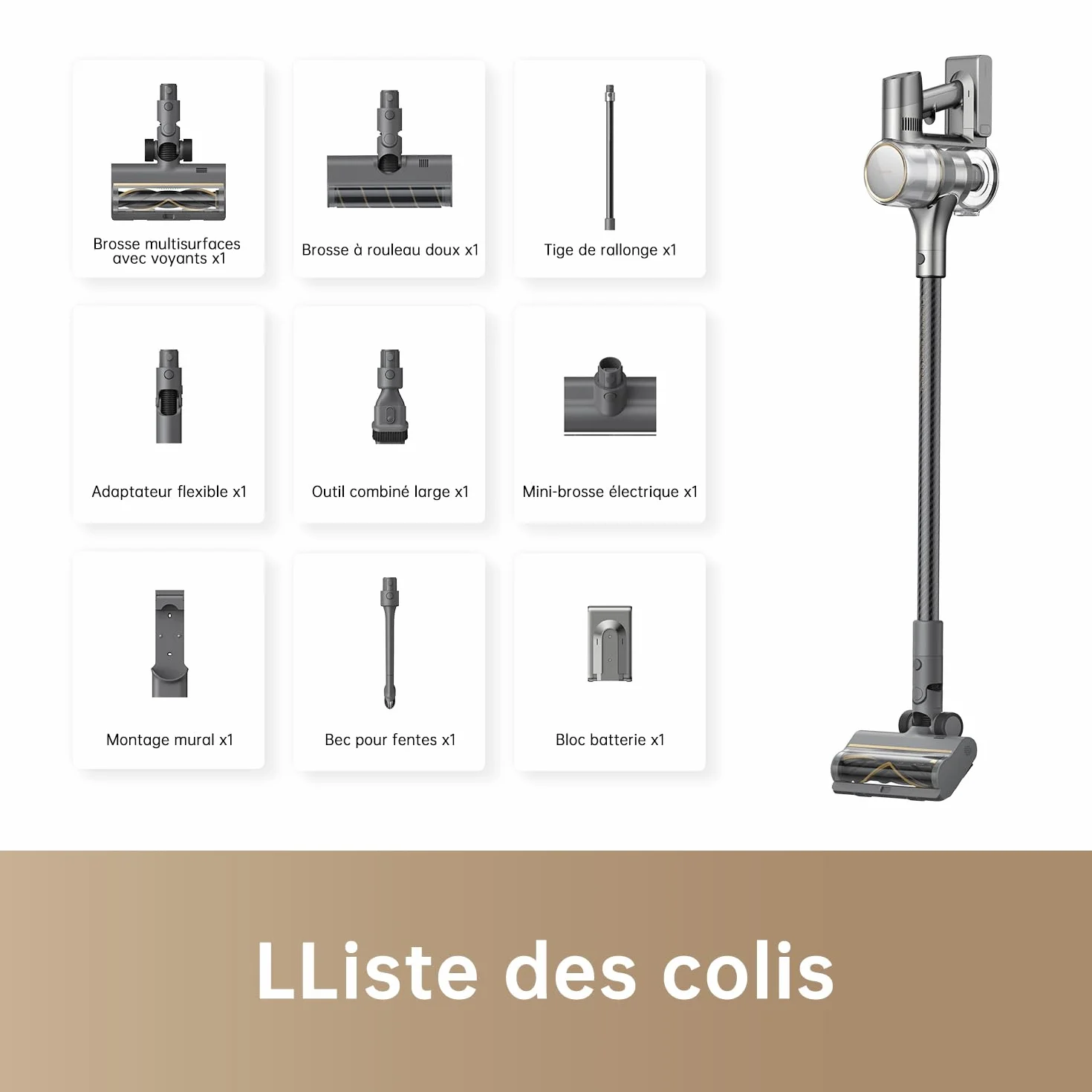 Dreame R20 Aspirateur Balai sans Fil, 22000Pa 190AW, Autonomie 90min, Détection de saleté, Anti-emmêlement