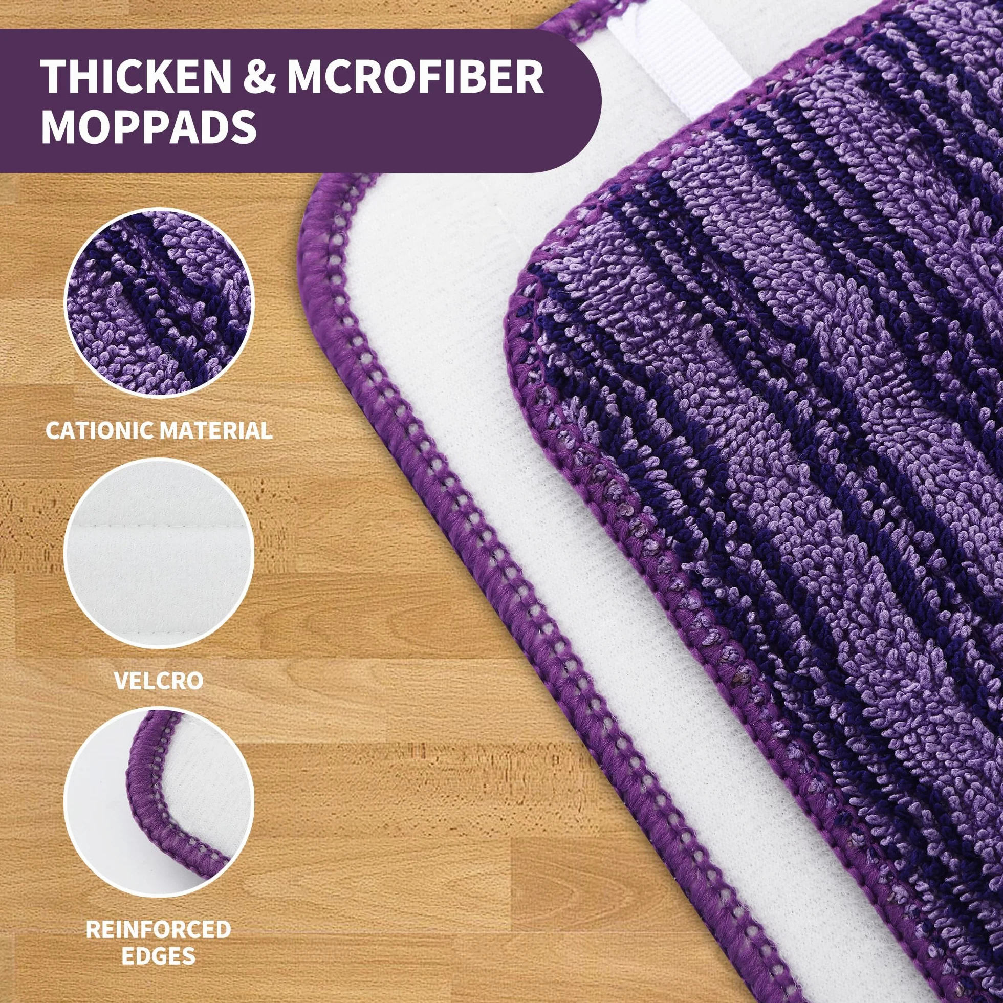 Serpillères en Microfibre 6 pièces compatibles avec Swiffer Wet Jet, Lingettes de rechange