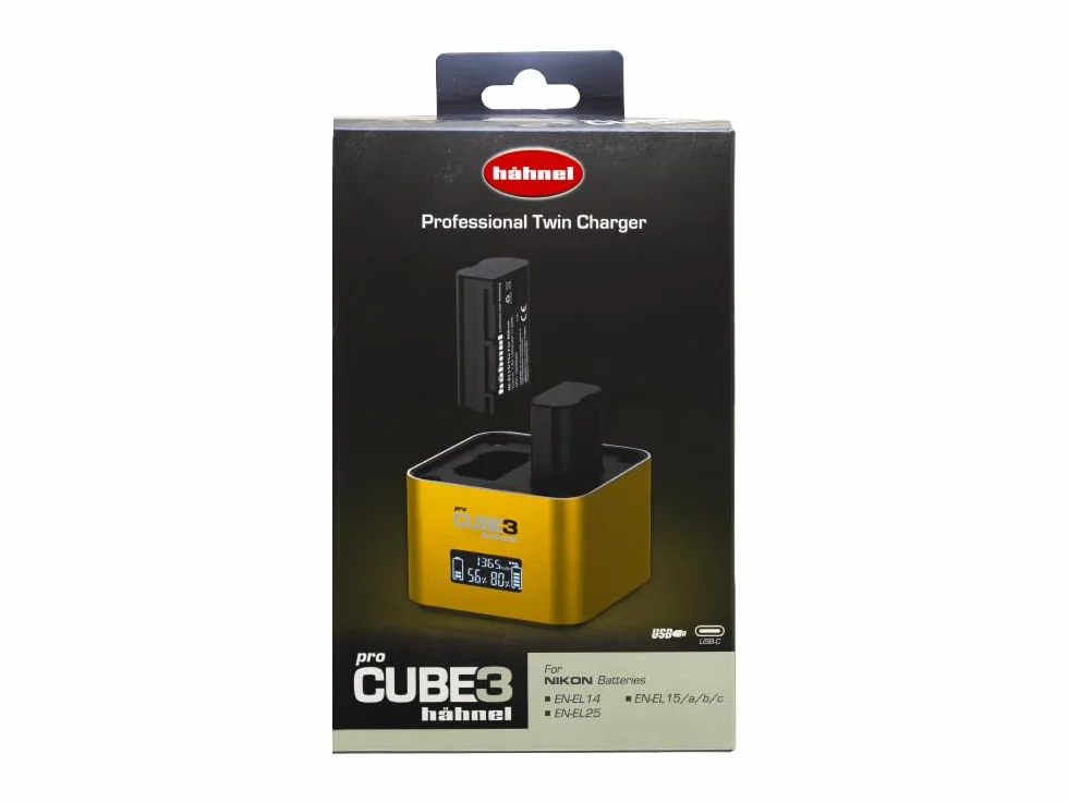 Hähnel - ProCube3 - Do Nikon - Ładowarka Duo DSLR - Szybsze ładowanie - Wejście USB typu C