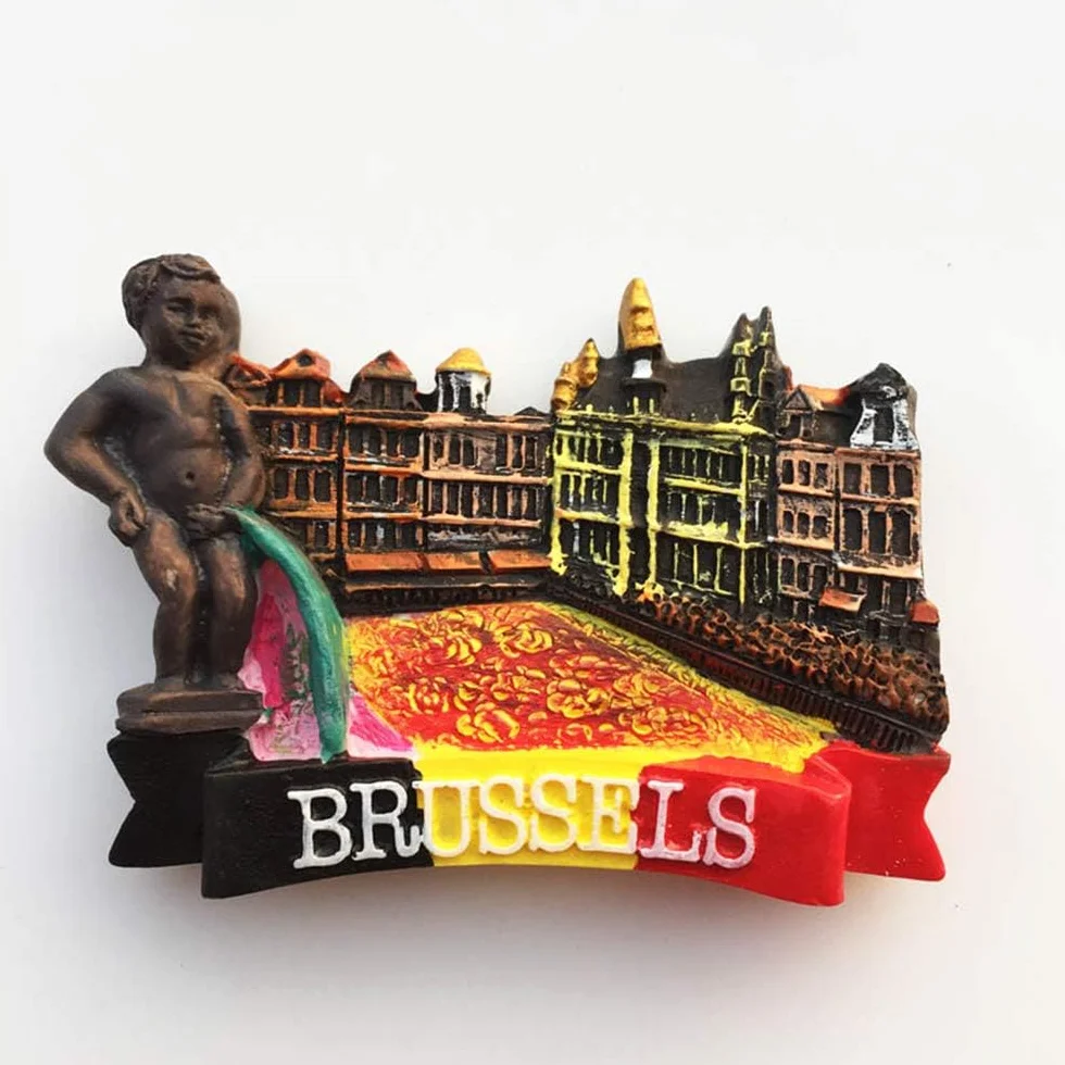 Aimant de réfrigérateur 3D Bruxelles Belgique décoration maison cuisine souvenir
