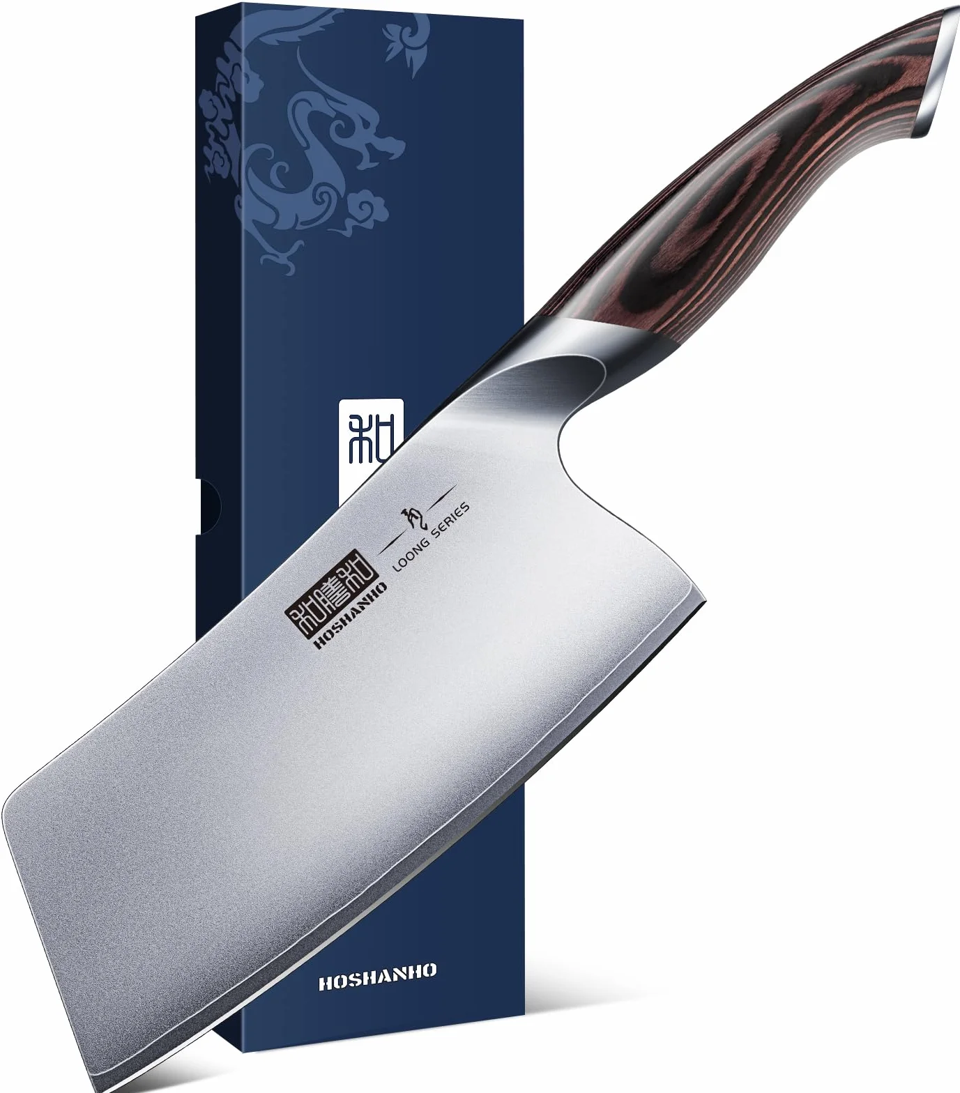 HOSHANHO Feuille de Boucher, 18cm Couteau de Chef de Cuisine Acier Inoxydable, Couteau de Cuisine Chinois, Couperet de Cuisine Japonais Couteaux Cuisine Tranchant Adapté aux Fruits, Légumes et Viande